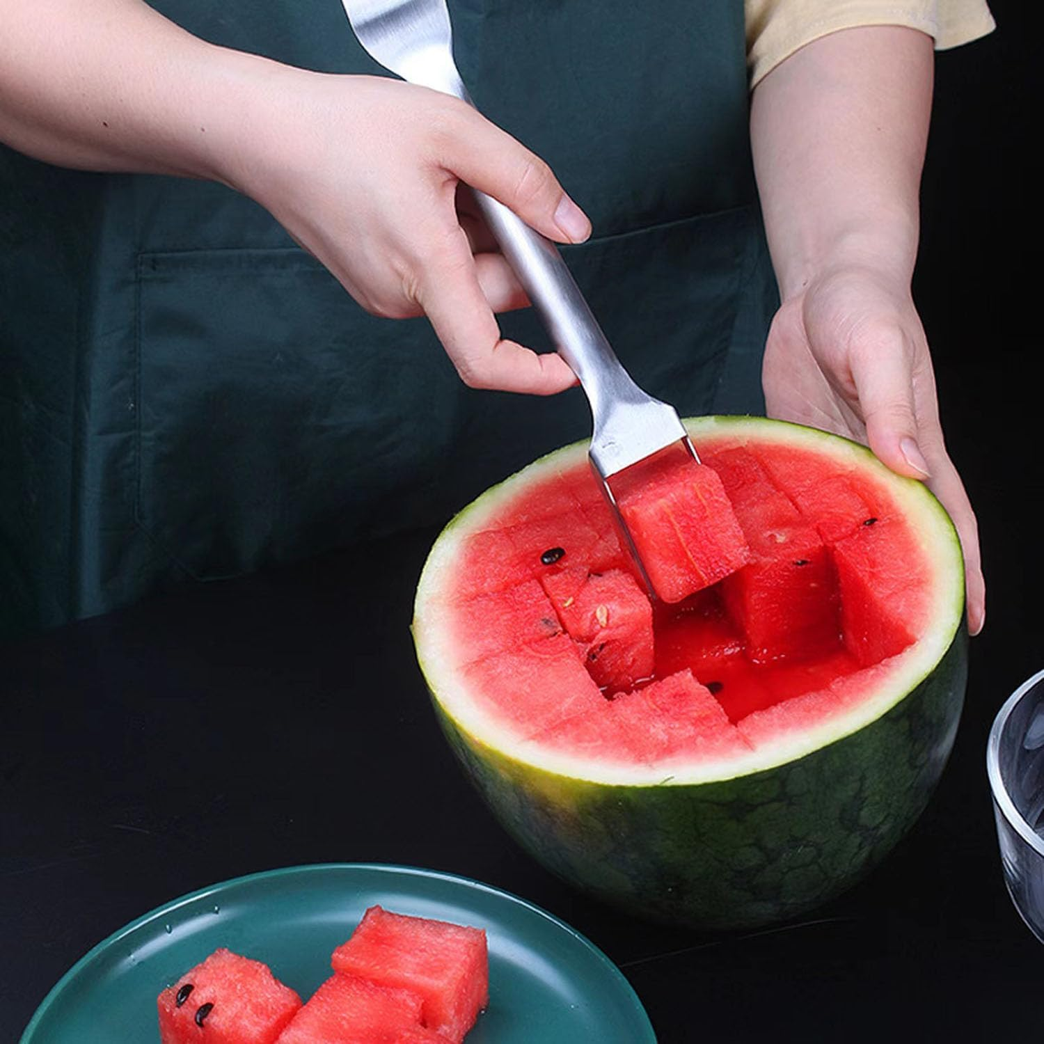 2-In-1 Stainless Steel Watermelon Cutter Slicer, Watermelon Fork Slicer Cutter Slicer Tool, Dual Head image number 6