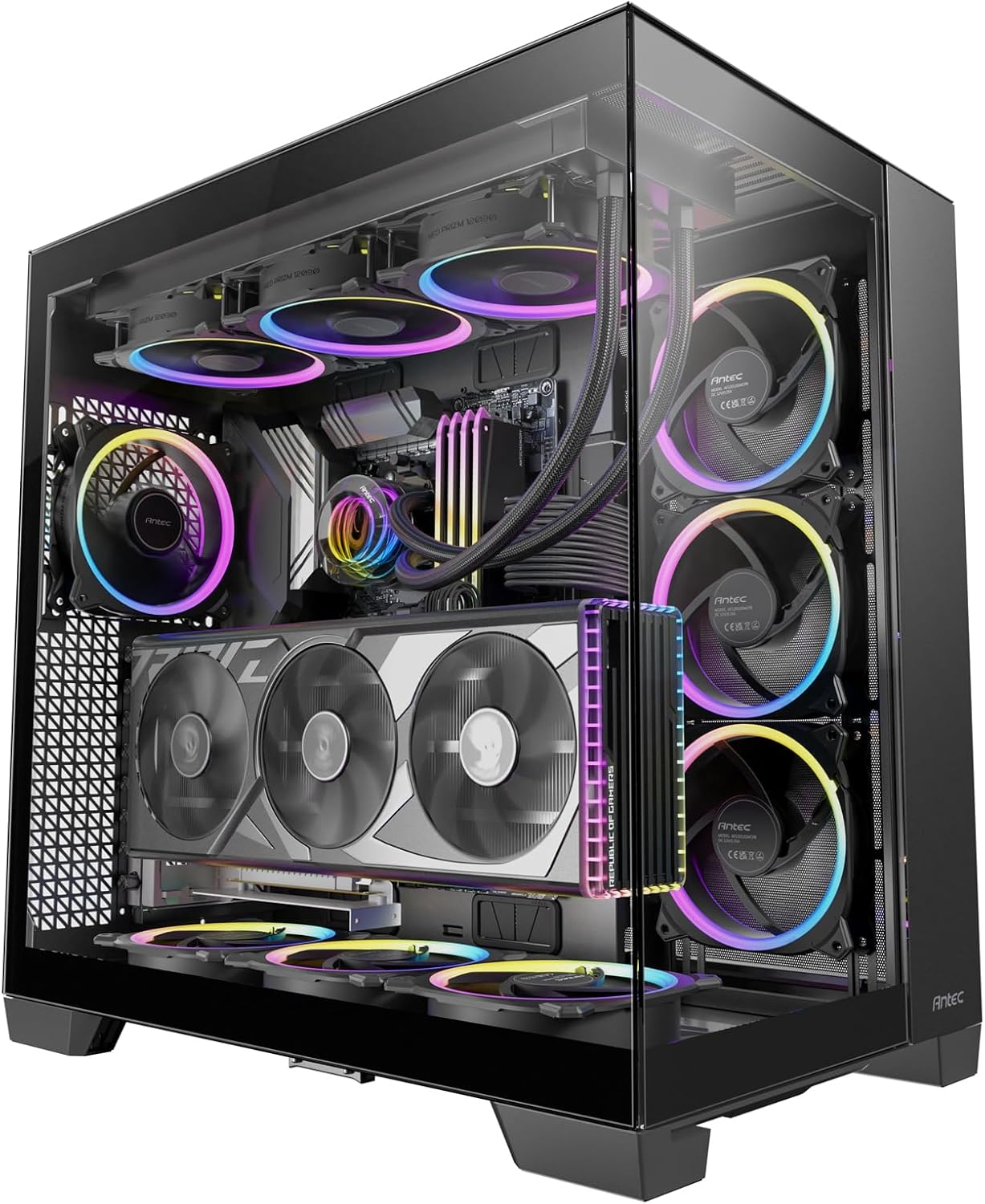 Antec C5 ARGB ATX, Matx Seamless Edge to Edge, Black Gaming Case, 270 Degrees, 7X ARGB + PWM Fan Controller, Back Connect Motherboard, Dual Chamber