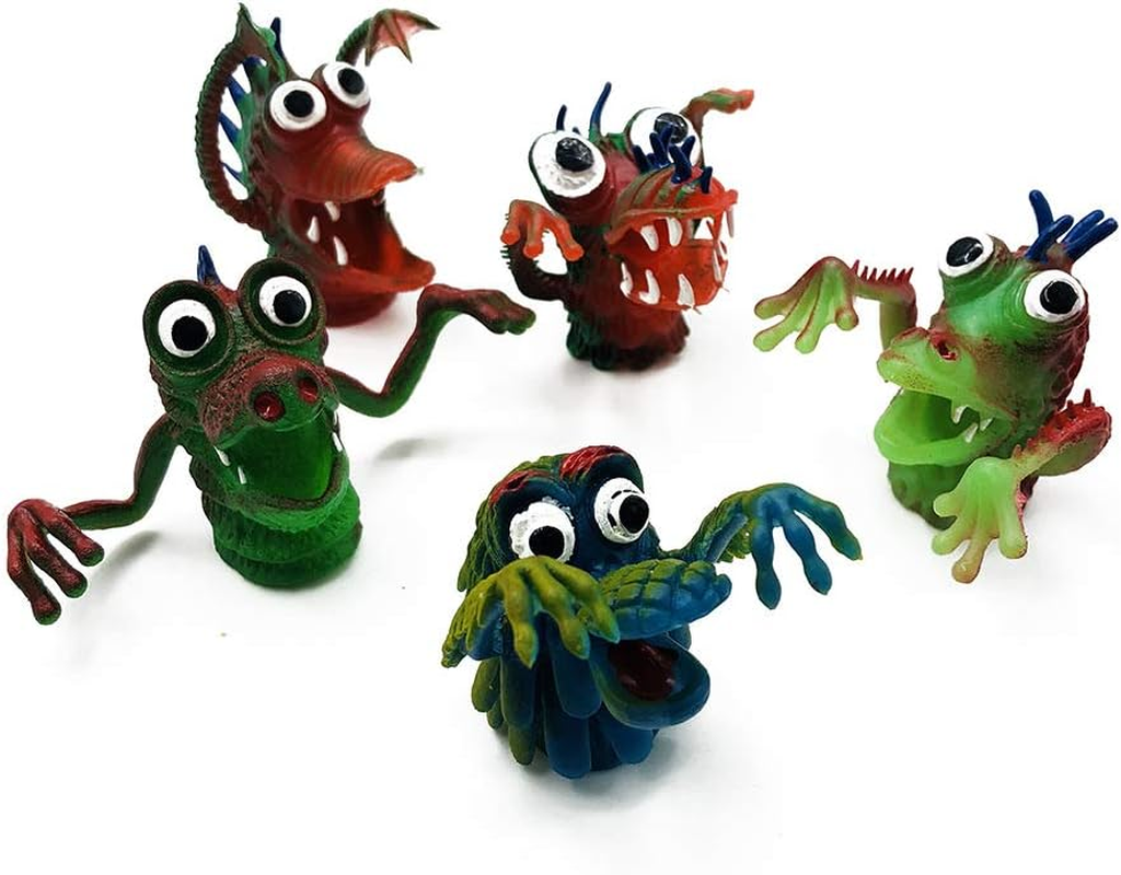 Christoy Monster Finger Puppet 5 Pieces Scary Monster Toys 1.3 Inch per Finger Puppet for Kids Boys and Grils image number 3