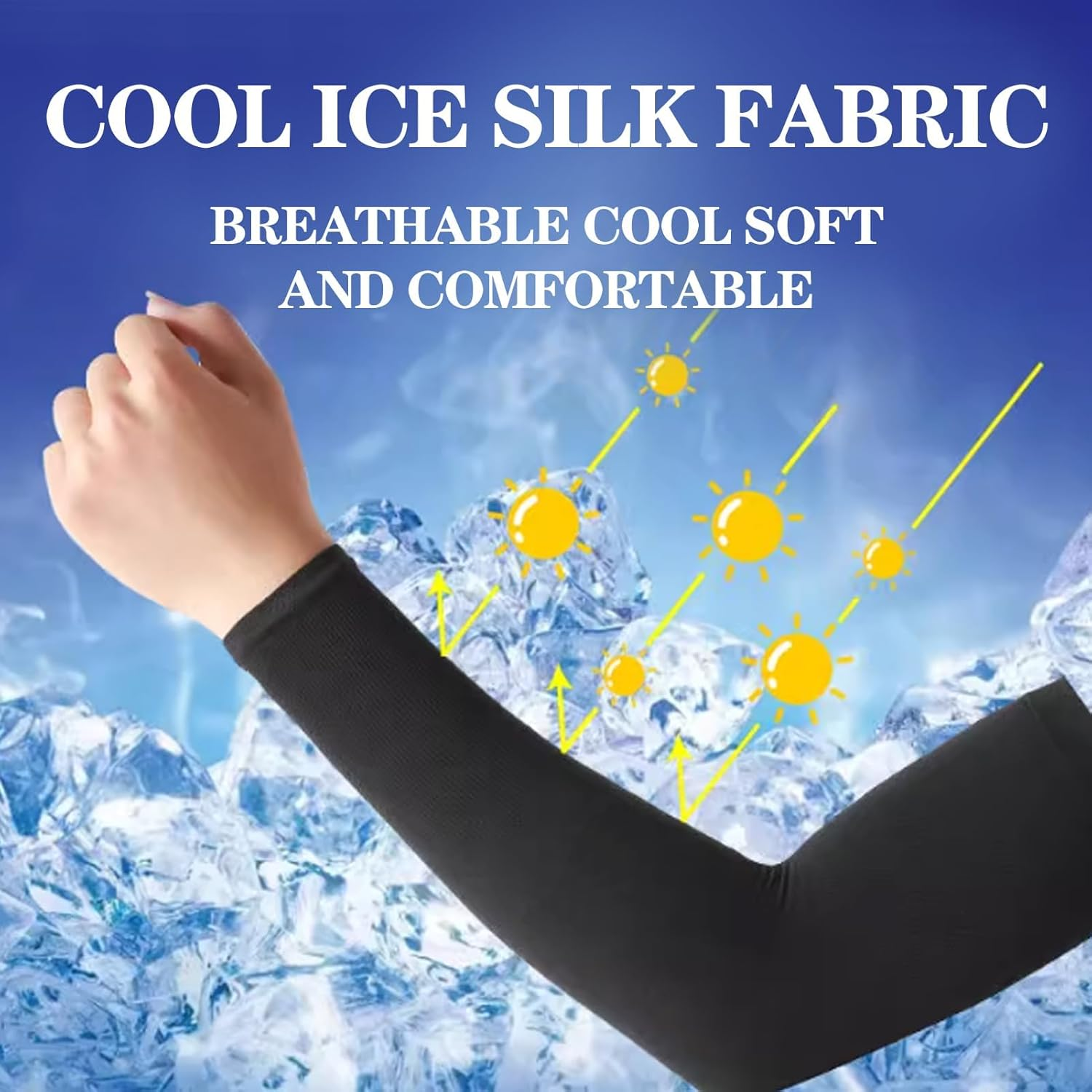 3 Pairs of UPF 50+ Cooling Arm Sleeves with Thumb Hole UV Sun Protection for Men, Women and Youth Arm Warmers for Sports, Cycling, Golf, Basketball, and Outdoor Activities image number 5