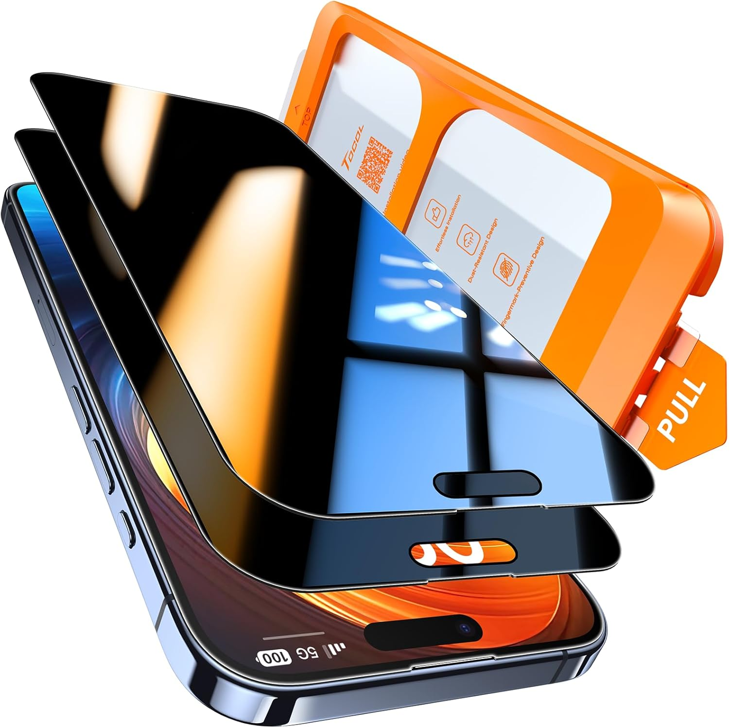 TOCOL for Iphone 17 Pro Max Screen Protector 6.9 Inch 9H Hardness Military Grade Shatterproof HD Tempered Glass for Iphone 17 Pro Max Full Coverage Easy Installation 2 Pack