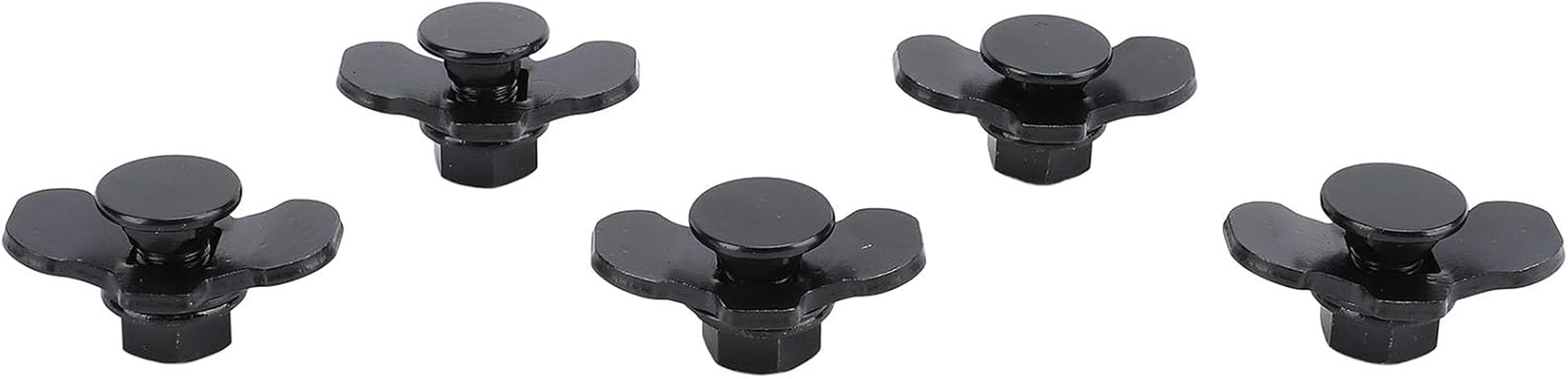 5 Pcs L Track Threaded Bolt Double Stud Fitting, M10X20Mm L Track Double Lug Threaded Stud Nut Fitting Tie Down, for Truck Bed Trailer Cargo Control Pickup RV ATV (Black) - Black image number 3