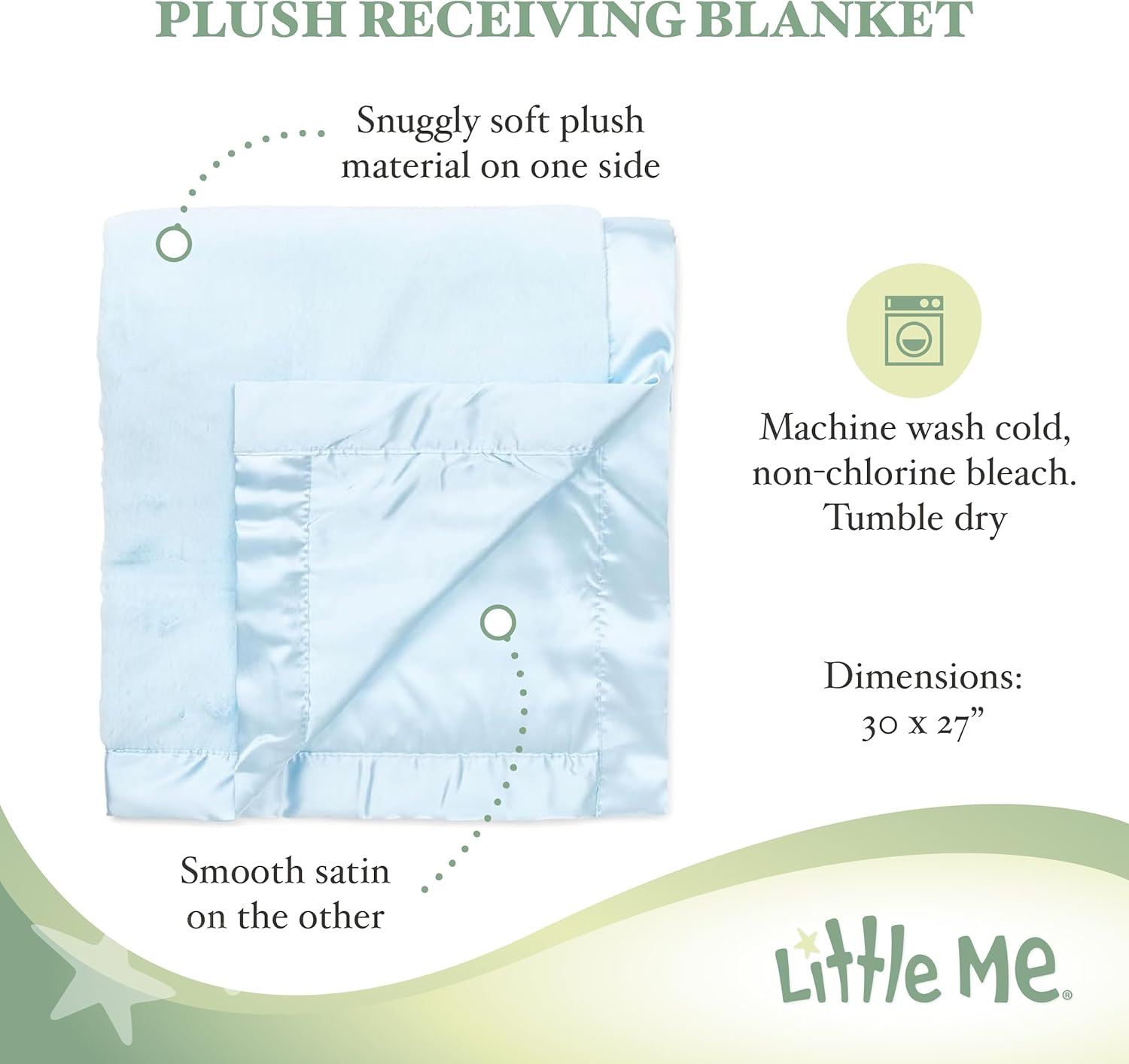 Little Me Blankets for Baby, Plush Swaddling Receiving Blanket, 30 X 27 Inches image number 3