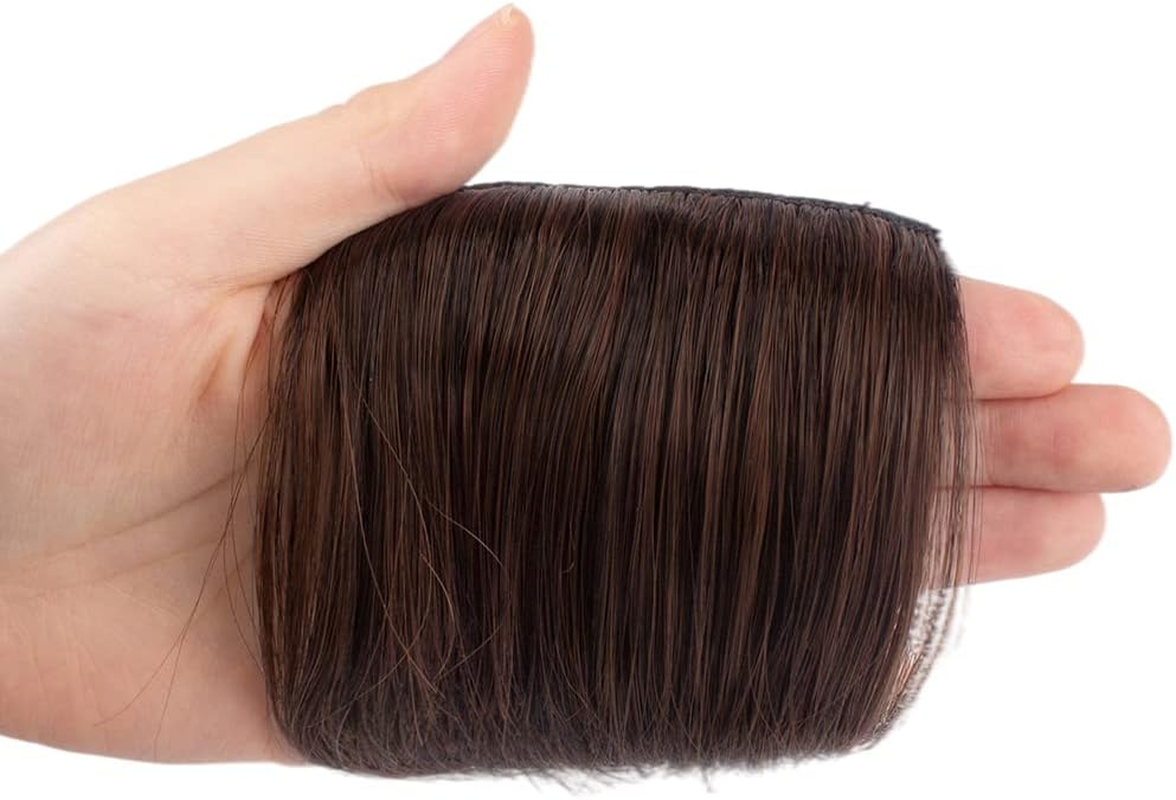 RESERVEDAZZLE 2PCS 4" Short Thick Hairpieces Adding Extra Hair Volume Clip in Hair Extensions Hair Pad Hair Topper for Thinning Hair Women Cushion High Hair (Dark Brown&Light Auburn Mixed4-30) - Burgundy image number 4