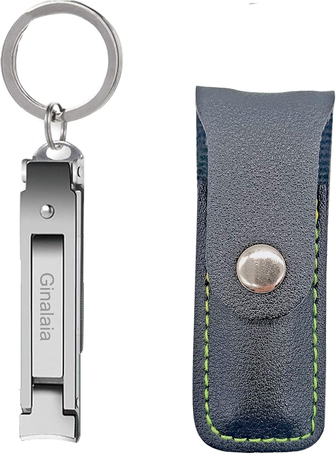 Ginalaia Stainless Steel Portable Nail Cutter，German Keychain Nail Clipper with File for Man and Women, Ultra Thin Flat Fingernail Clipper Perfect Use for Traveling、 Home 、 Office (Small, 1) image number 6