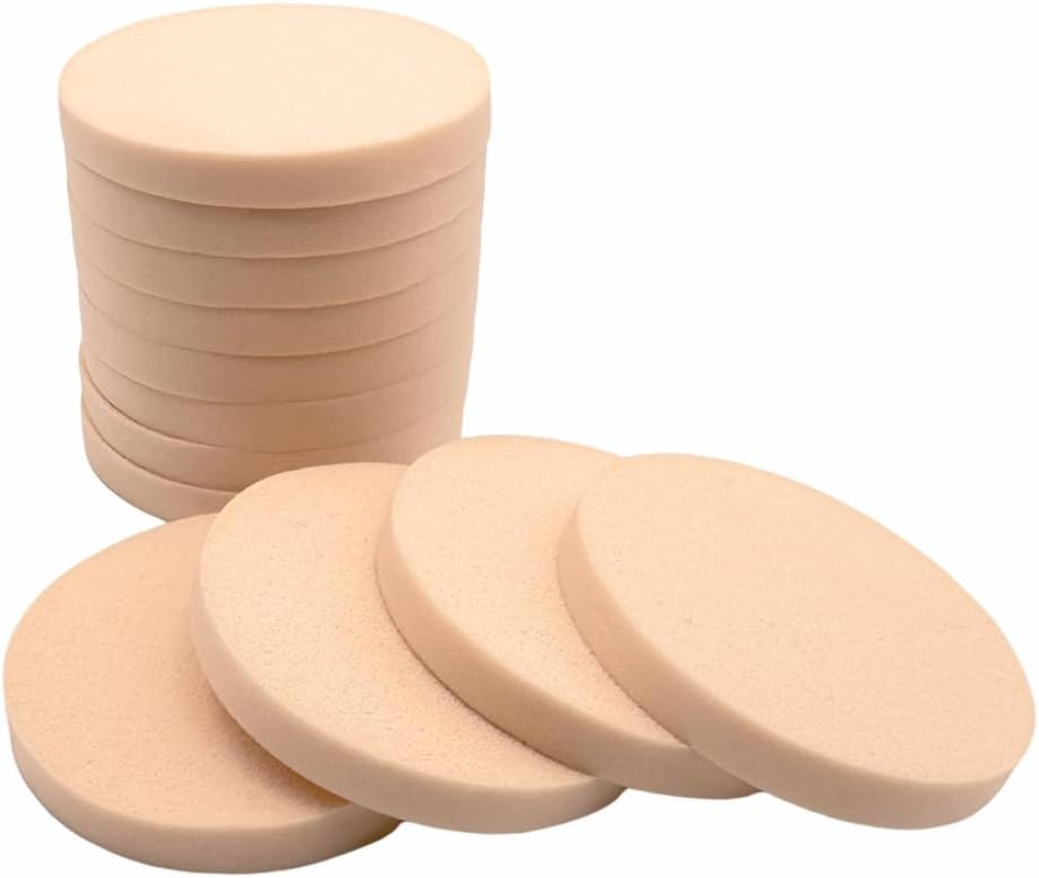 BAVALIN 12 Pcs Makeup Sponge - round Latex Sponges Washable Cosmetic Sponges Powder Puff Foundation Sponges Applicator Face Paint Sponge for Liquid Foundation, Creams, and Powders image number 1