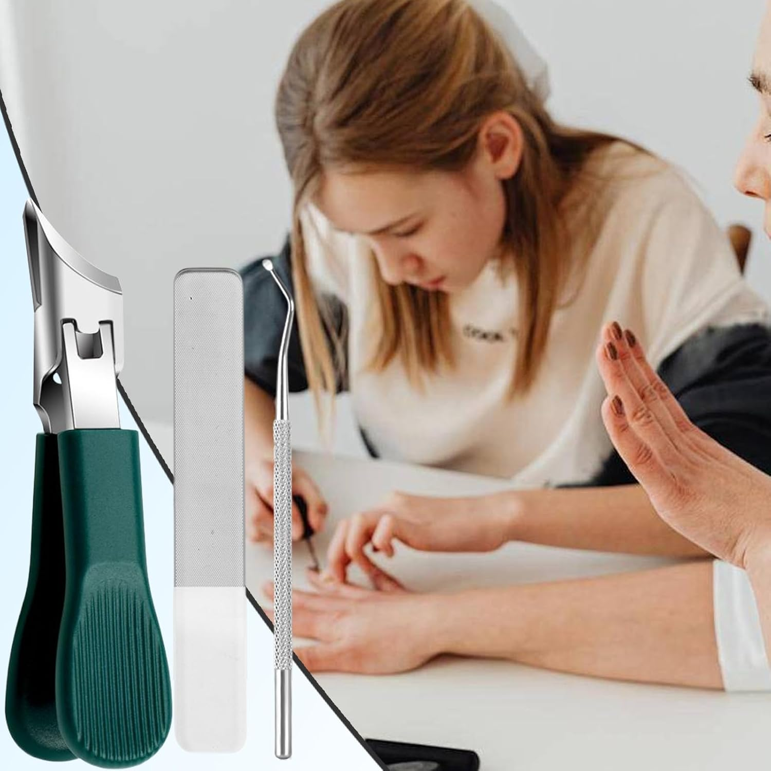 Gihioue Nail Trimmer | Heavy Duty Pedicure Nail Set,Professional Personal Care Tools, Multifunctional Fingernail Trimmer for Home Manicure image number 6