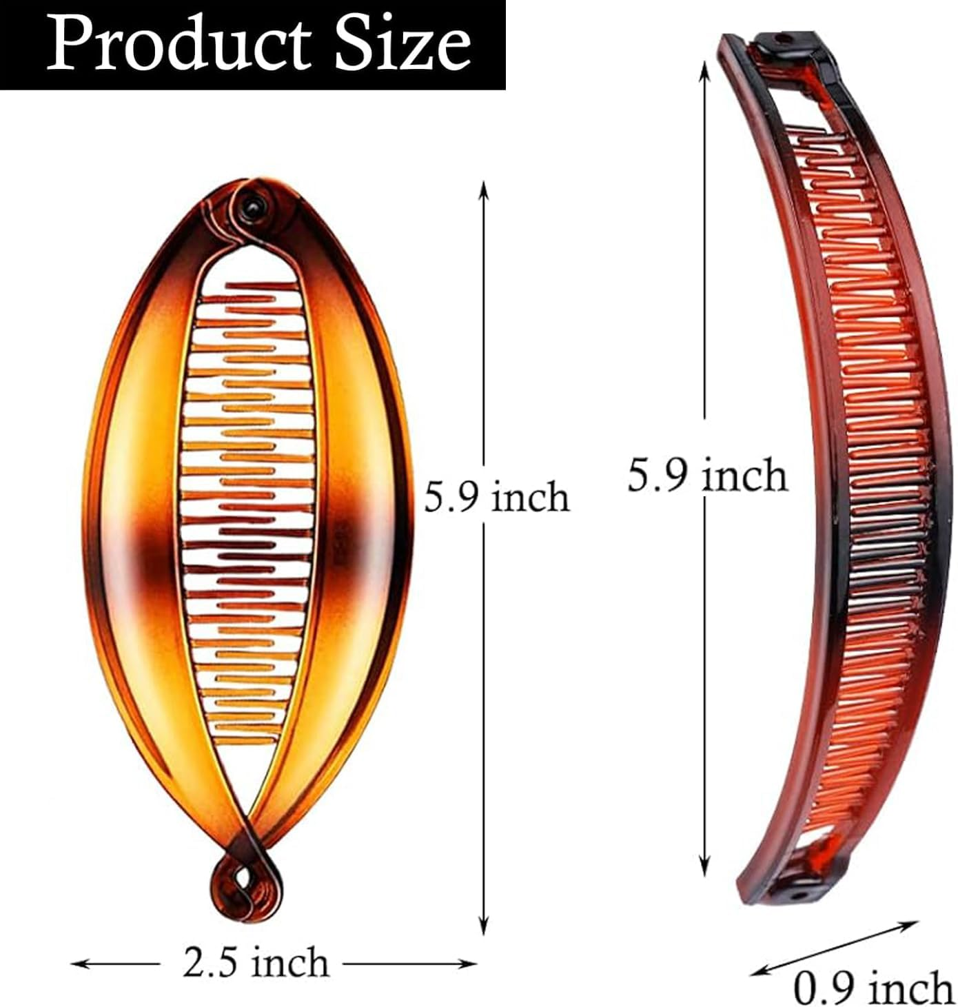 4 Pcs Vintage Banana Hair Clips No Slip Fishtail Hair Clip Combs French Double Comb Banana Clip Set Classic Clincher Combs Ponytail Holder Hair Accessories for Women Girls Long Curly or Straight Hair image number 5