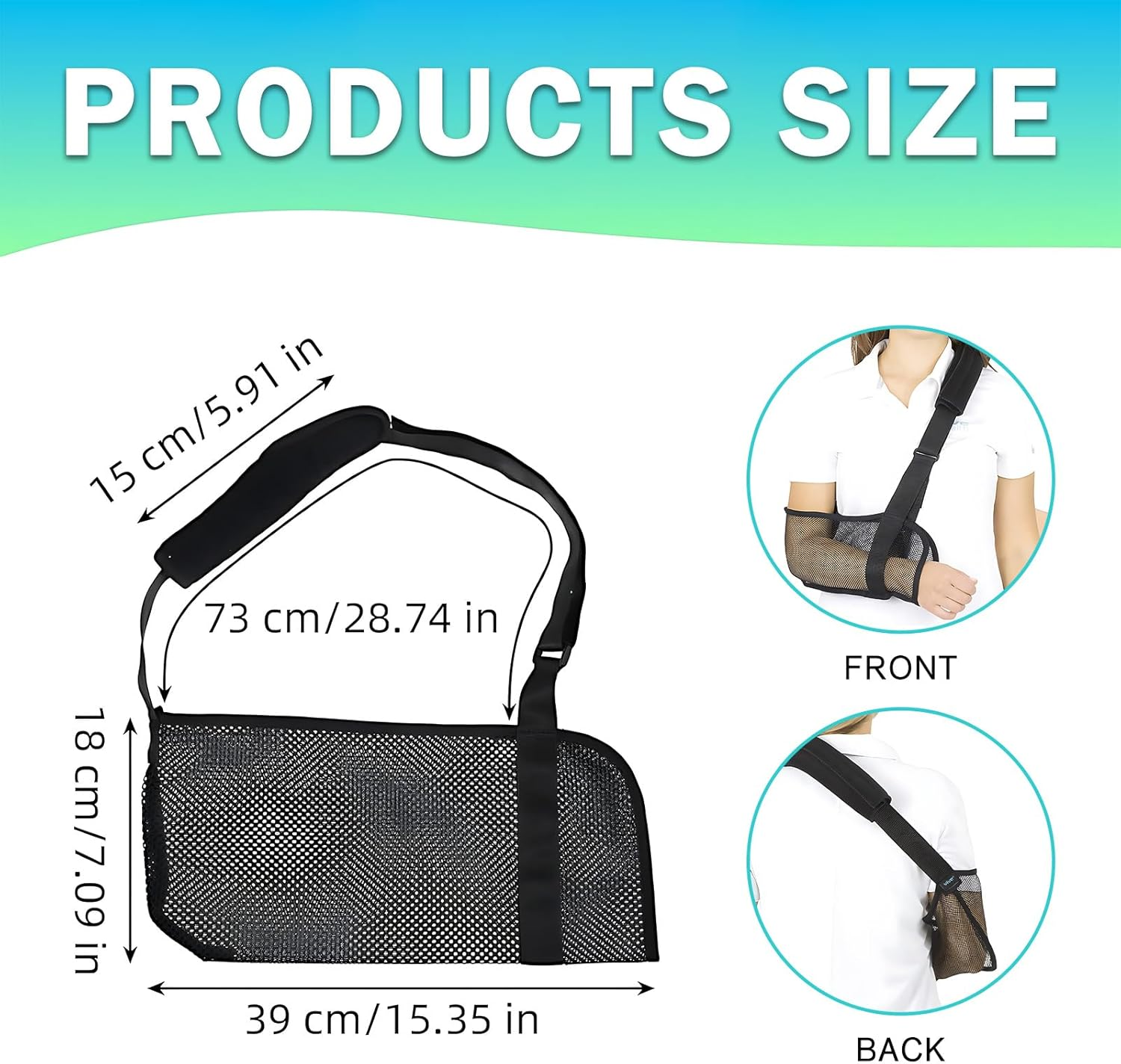 Adjustable Mesh Arm Sling &ndash; Breathable Shoulder Immobilizer for Rotator Cuff, Elbow & Wrist Injuries, Comfortable Arm Support Brace for Left/Right Arm, Unisex image number 6