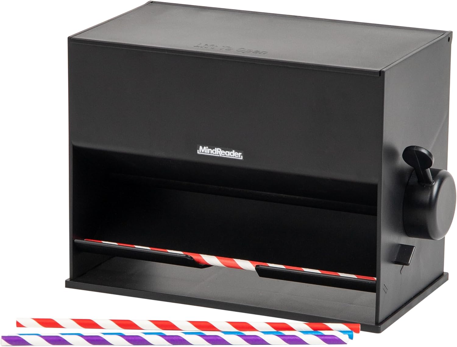 Mind Reader Anchor Collection, One Touch Straw Dispenser, Countertop Organizer, Black 4.5 X 9.25 X 7 image number 5