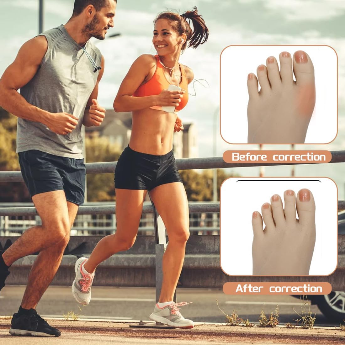 IEBTAWN 4 Pairs of Gel Toe Separators for Overlapping Toes, Toe Spacer, Silicone Toe Separator, Hallux Valgus, Correction of Bunions, Toe Separator, to Relieve Bunions, Hammer Toes, Hallux Valgus image number 4