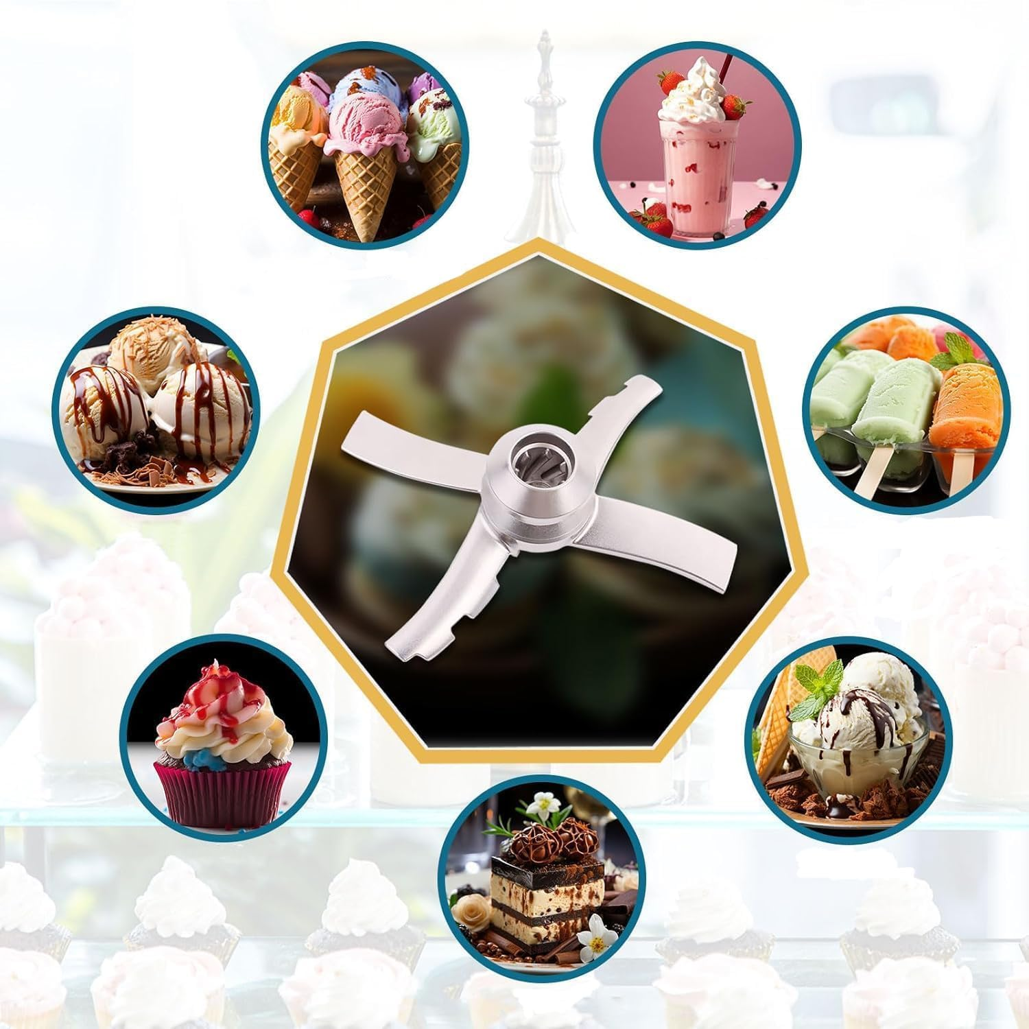 Replacement Paddle Blade for Ninja Creami NC300 Series Ice Cream Makers - Paddle Blade Replacement for Ninja Creamerizer NC299AMZ NC301 CN305A NC101 NC201 image number 5