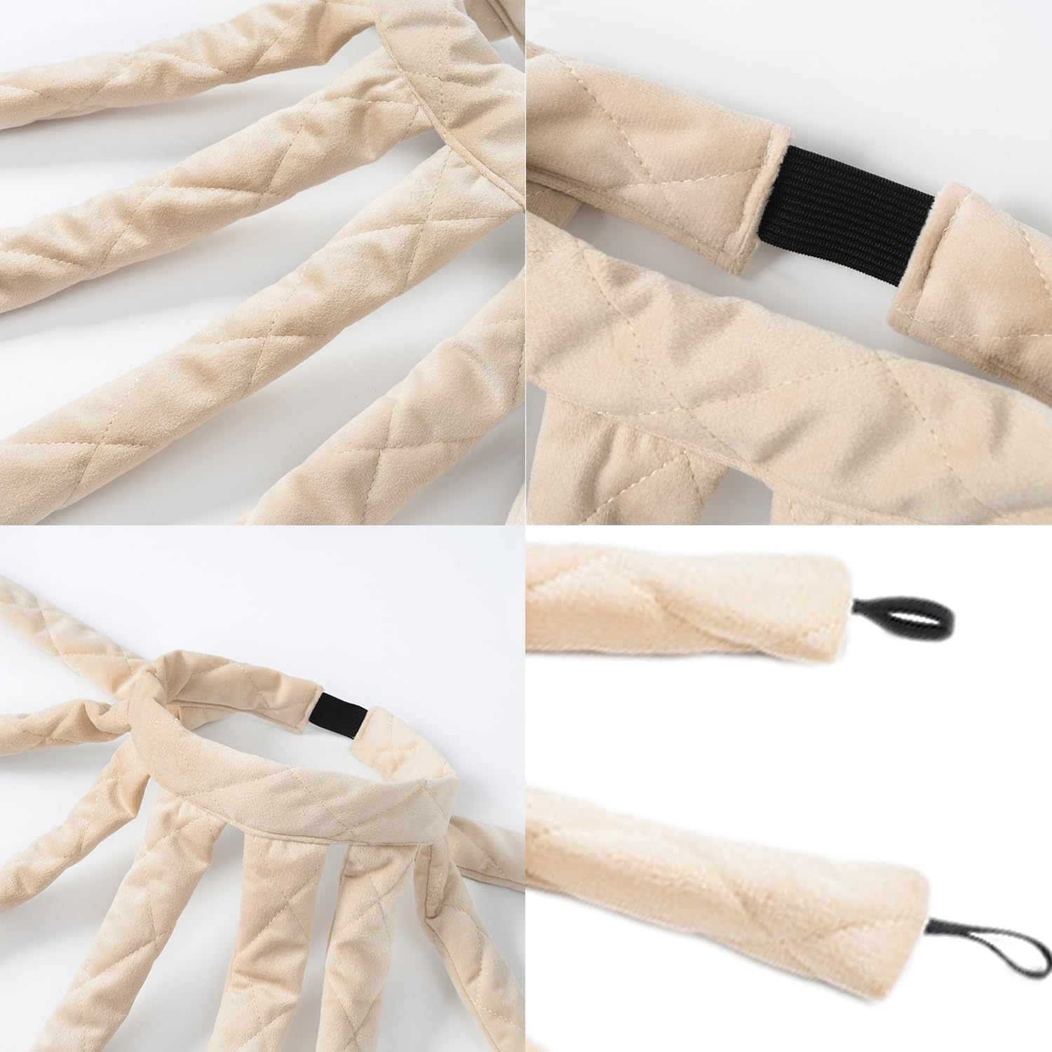 Smaoqingji Octopus Heatless Curls Curlers Headband - 1 Piece, Beige, Heat-Free Curler Overnight, Suitable for Wet and Dry Hair, Long and Short Hair, at Home and on the Go image number 3