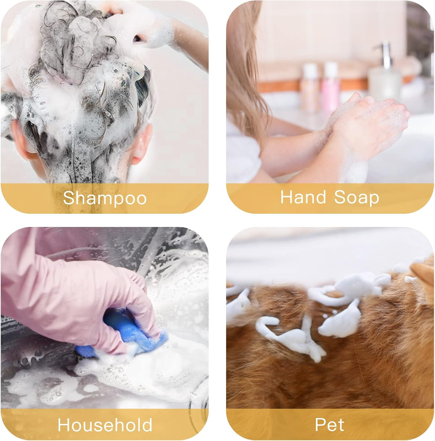 Tekson 10PCS Soap Foam Bottle (2 Oz), Empty Travel Foaming Lash Shampoo for Cleanser, Dispenser (Yellow Pump) image number 6