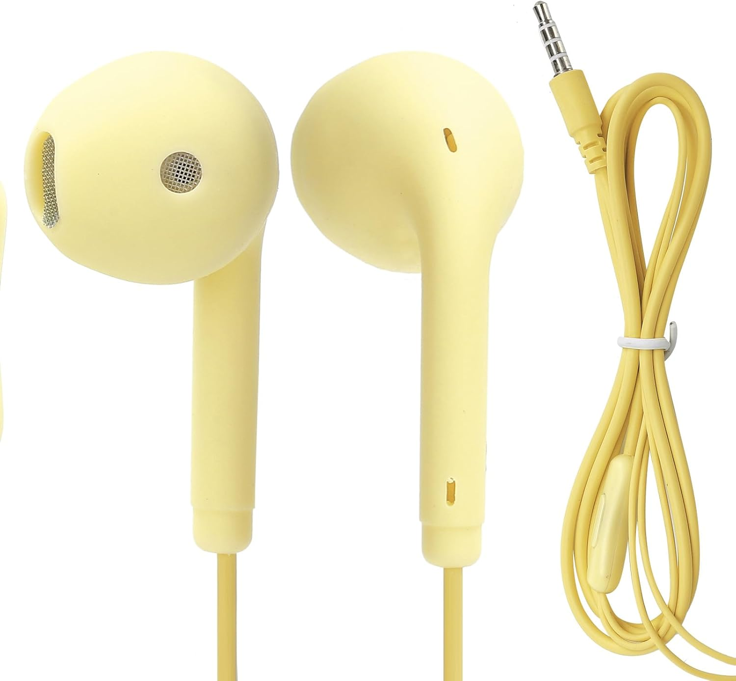 Garsent Ergonomic Small Lightweight Wired Earphone, Hifi Sound, 3.5 Mm Interface, Hands-Free Function, Durable ABS Material (Yellow)