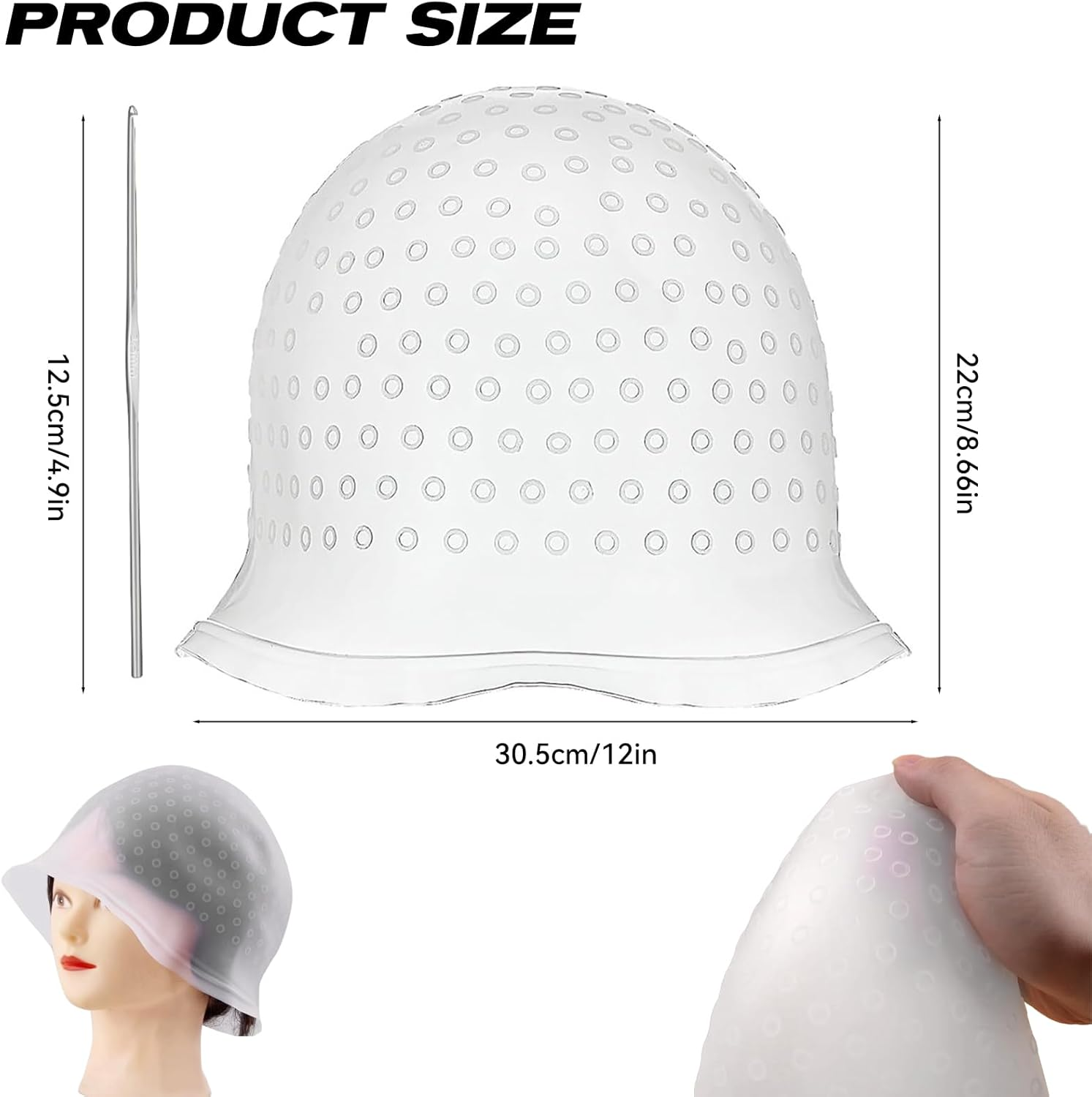 Hairdresser Hair Hair Net Hair Cap Accessories Hair Dye Disposable Strands Colour Framar Hair Colour for Strands Set Balayage Colouring Brush Blonde Strands Set Colour image number 5