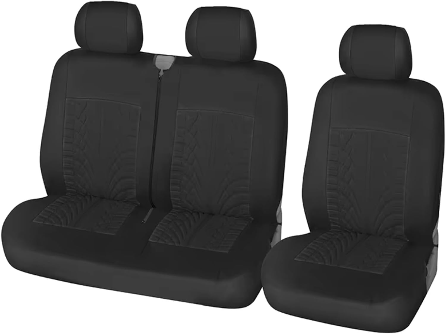 Vehicle Seat Cover Universal for VW LT T4 T5 Car Seat Covers for Transporter/Van Universal Leather,Truck Interior Accessories(Black Polyestor)