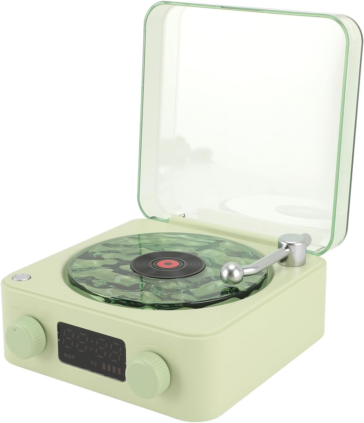 Sxhlseller the Waves Player, Waves Vintage Record Player Speaker, Mini Portable Retro Sleep Aid Speakers, Retro Record with Ambient Light for Bedroom (Green) image number 1