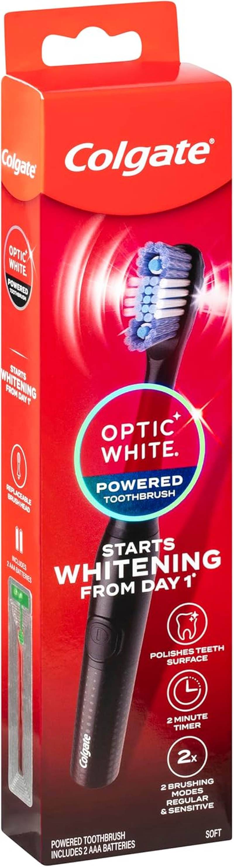 Colgate Optic White Powered Toothbrush Soft 1 Pack image number 2