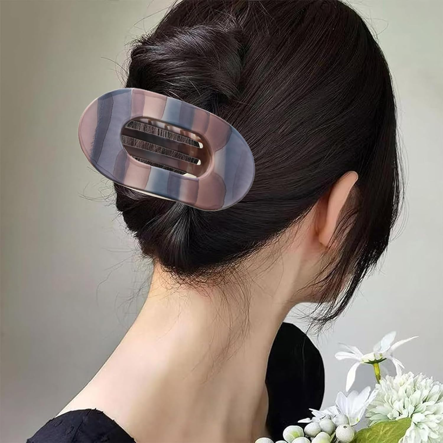 Pack of 3 Flat Hair Clips, Flat Hair Clips, Flat Hair Clips, Elegant Hair Clips, Ideal for Everyday Life, Sports, Driving and Lying, Flat Claw Clip Hair Clip for Girls and Women image number 1