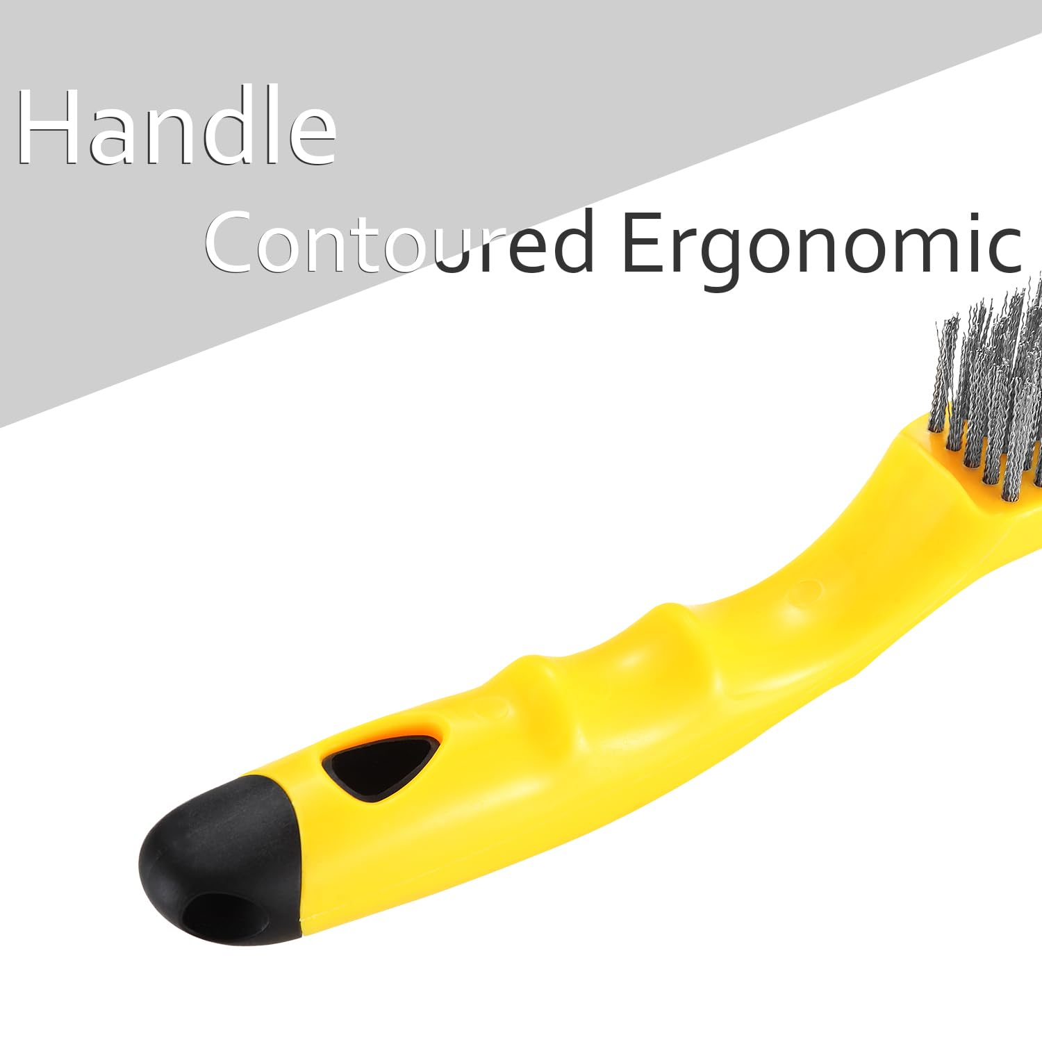 Stainless Steel Wire Brush 2 Pcs, 79 Bundles of Bristles, 10.5" Plastic Contoured Handle, Heavy Duty Scratch for Cleaning Rust Dirt before Welding, Dust and Paint Scrubbing (LWH-2SP) image number 2