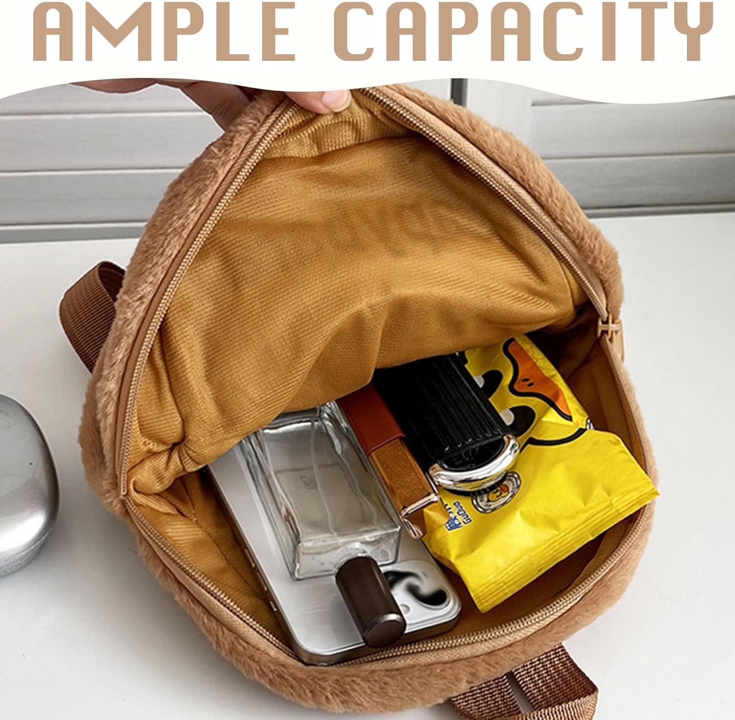 FOSDICK Capybara Backpack Nursery Cute Capybara Bag Nursery Kawaii Children'S Backpack Small Backpack Children with Change Purse Plush Nursery Backpack Children'S Backpacks for School Camping image number 1