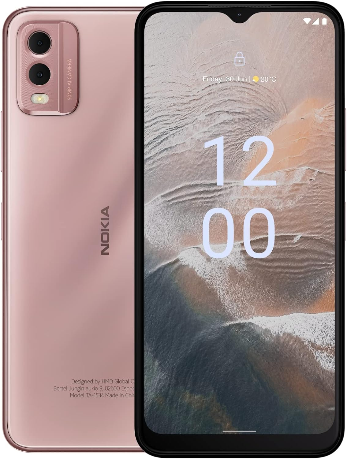 Nokia C32 4/64GB Beach Pink Dual Sim Android 13 Smart Phone image number 4