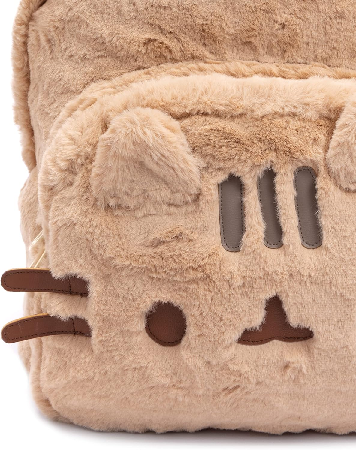 Pusheen Backpack Fur 3D Cat Beige Fluffy Rucksack 13.5" image number 1