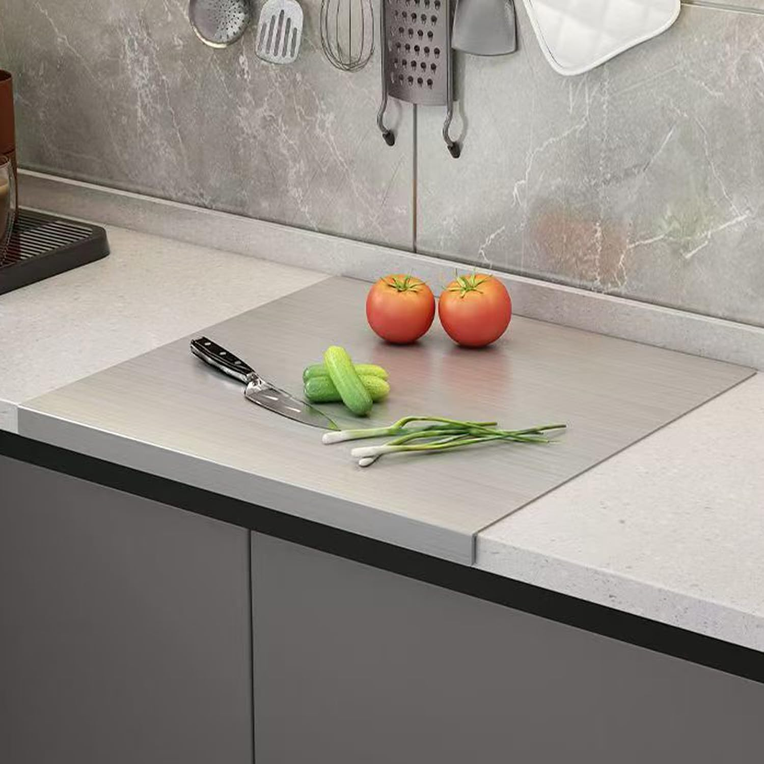 Cutting Boards, Heavy Extra Large 304 Stainless Steel Cutting Mats Chopping Baking Pastry Boards (Size : 50X40Cm/19.7 X 15.7 In) image number 5