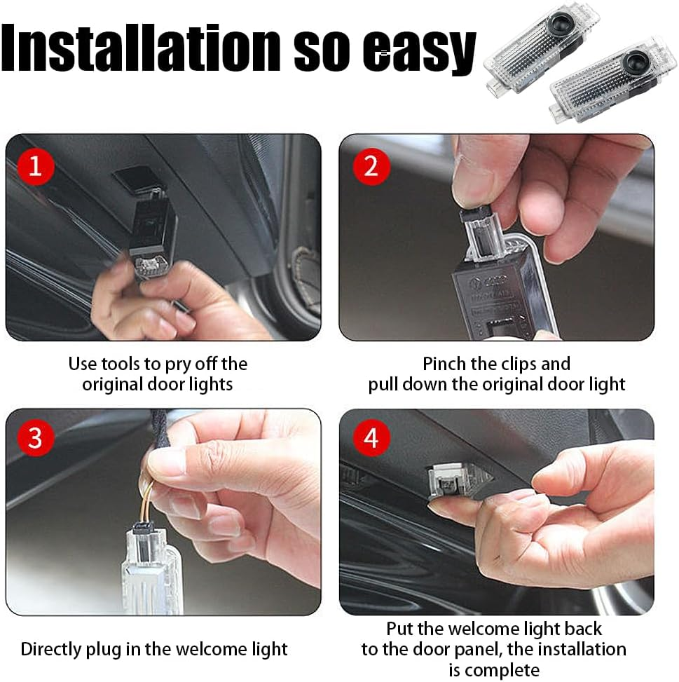 Kiwinvou 2 Pieces Car Door Projector Lights for Door LED Light Logo Welcome Light Compatible for 1/3/4/5/6/7/X1/X2/X3/X4/X5/X6/X7/M/Z/GT image number 5