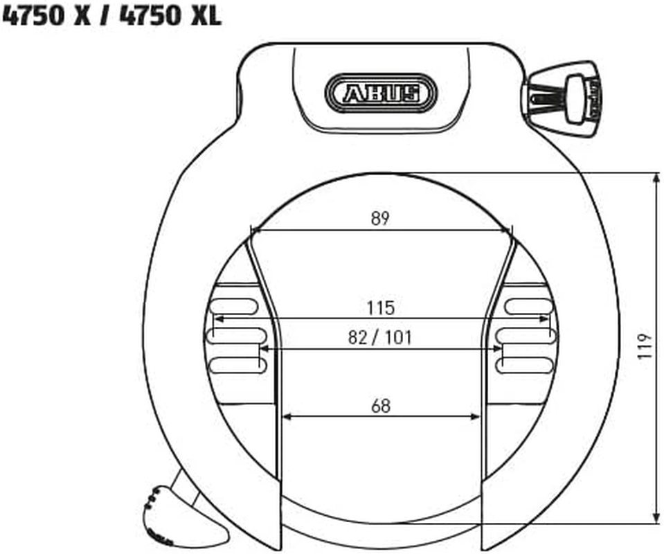ABUS Frame Lock PRO Amparo 4750X NR - Bicycle Lock for Large Wheel Passage - Suitable for E-Bikes, Scooters and Bicycles - 8.5 Mm - ABUS Security Level 9 - Black image number 2