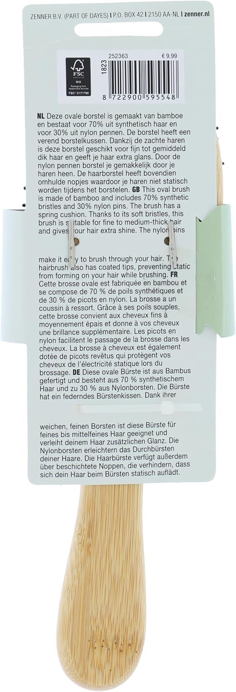 Zenner Hair Brush for Gentle Scalp Massage and Combing - Ideal for Curls and Sensitive Hair image number 1