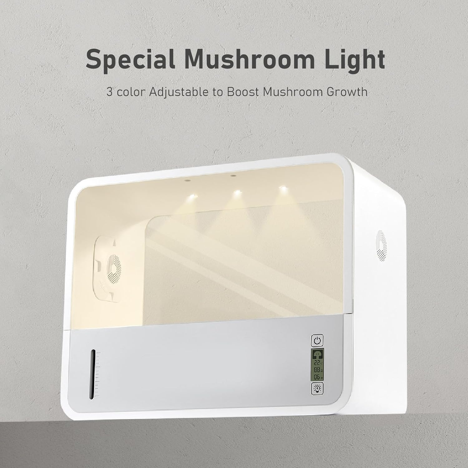 Mushroom Grow Tent, 14.6 X 7.1 X 11.6 X 6.9In Smart Soilless Still Air Box Transparent Viewing LED Lighting Mushroom Grow Box for Monitoring Humidity and Temperature image number 4