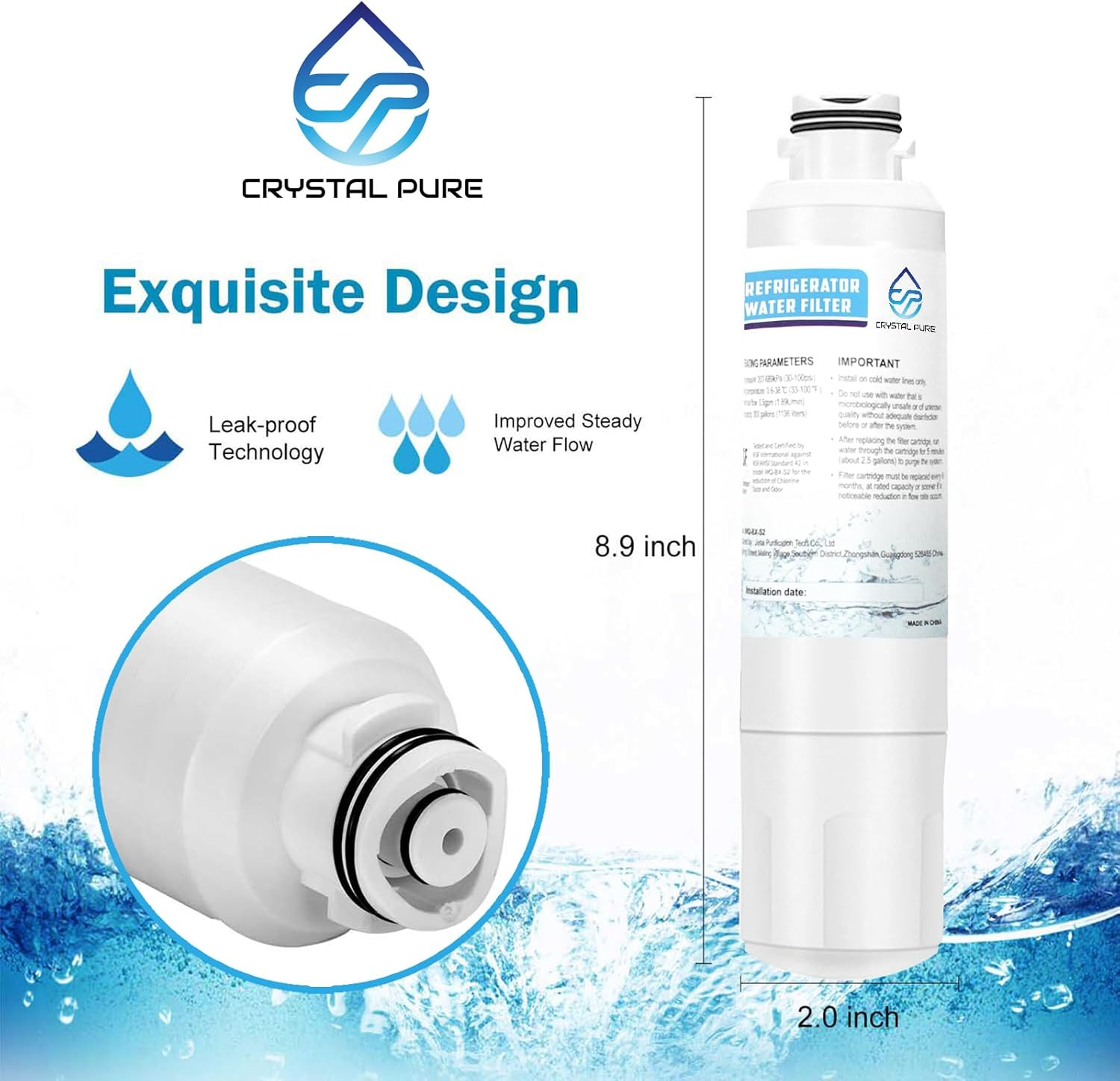 Fridge Filter for Samsung DA29-00020B DA29-00020A SRF801GDLS SRF731GDLS DA29-00020B DA-97-08006A AQP-FF27A HAF-CIN/EXP, 46-9101 SRF653CDLS SRF679SWLS SRF719DLS SRF677CDBLS DA97-08043ABC SRF665CDBLS SRF717CDBLS