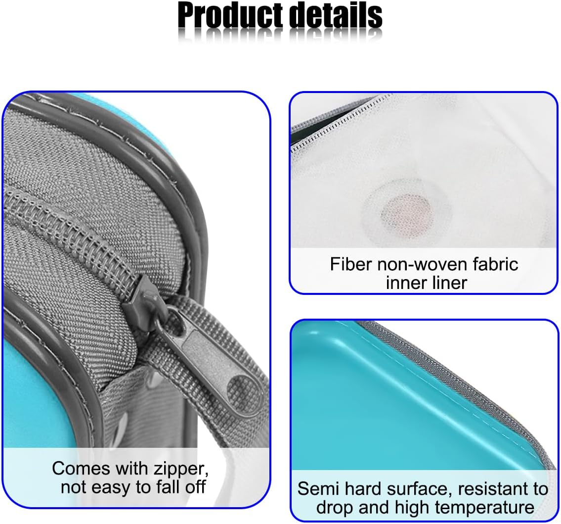 Sandfren Car CD Case, 48 Capacity Hard Plastic & Non-Woven Fabric Vehicle DVD Case Holder with Zipper, Portable Automotive Disc Wallet Storage Organizer Binder for Travel, Universal Fit (Sky Blue)