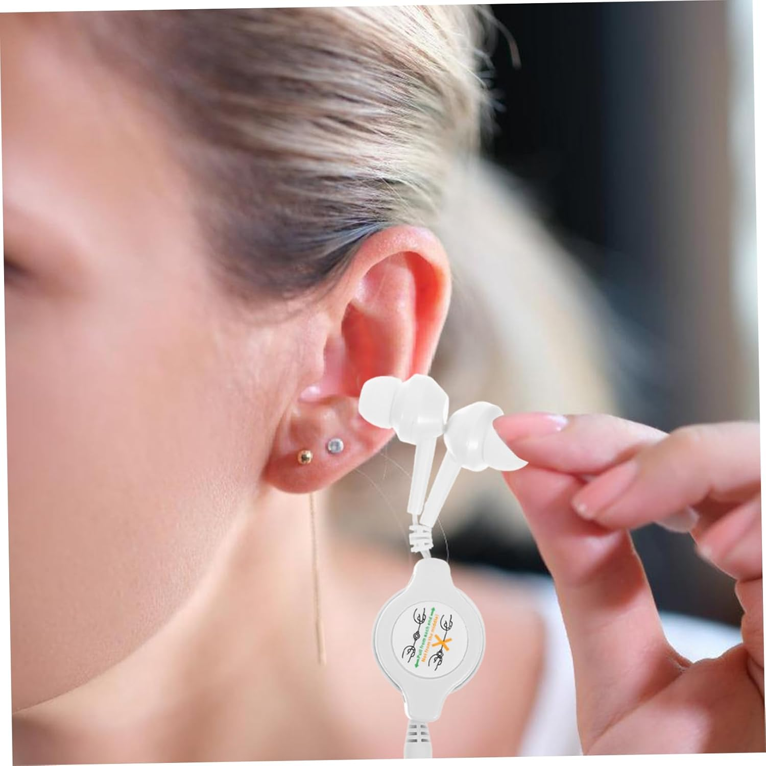 KALLORY Retractable Wired Earbuds Compact In-Ear Headphones for Players Smartphones and Tablets Lightweight Design for Pocket Use image number 4