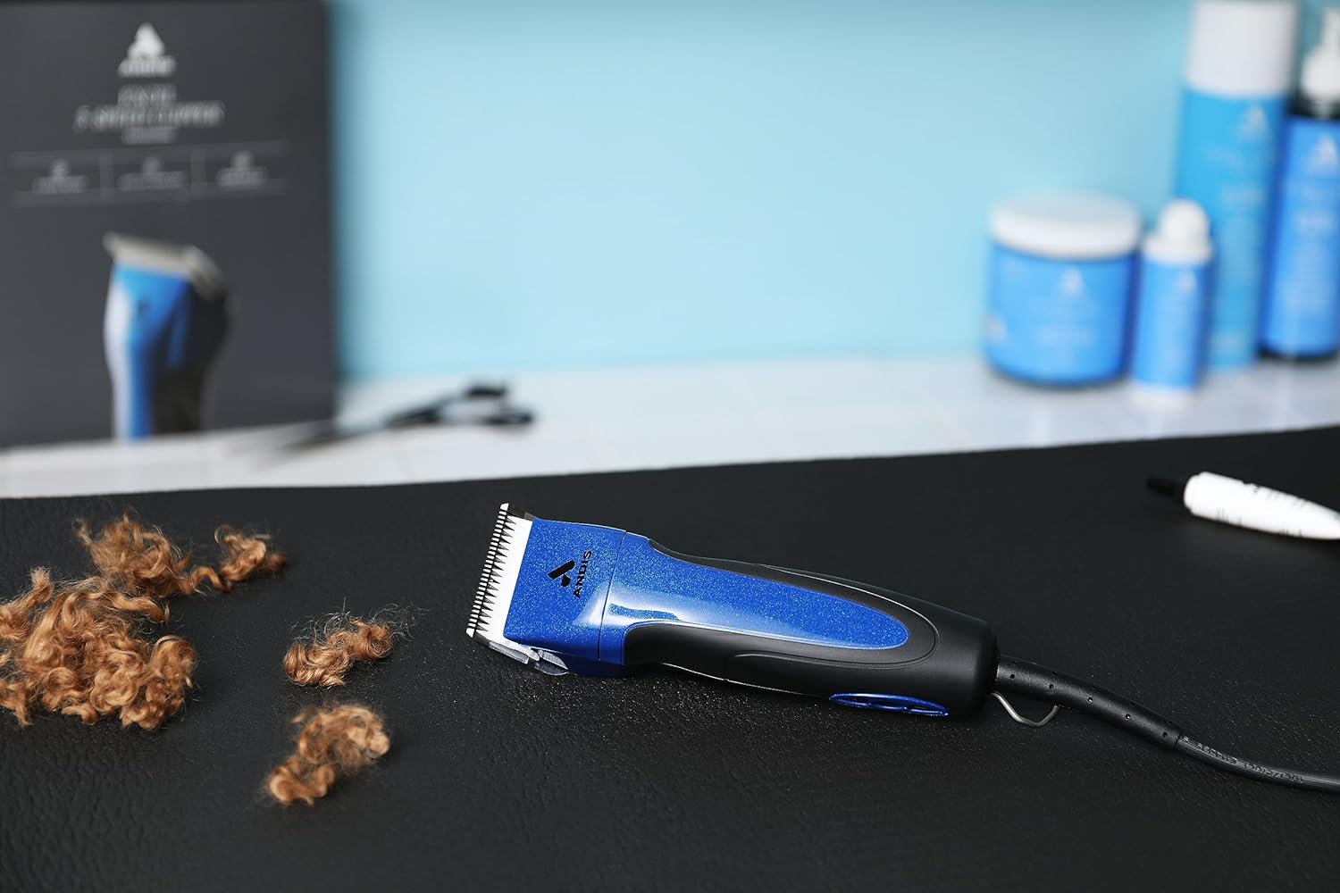 Andis Excel Pro-Animal 5-Speed Detachable Blade Clipper Kit - Professional Animal/Dog Grooming, SMC, Blue, 68520 image number 5