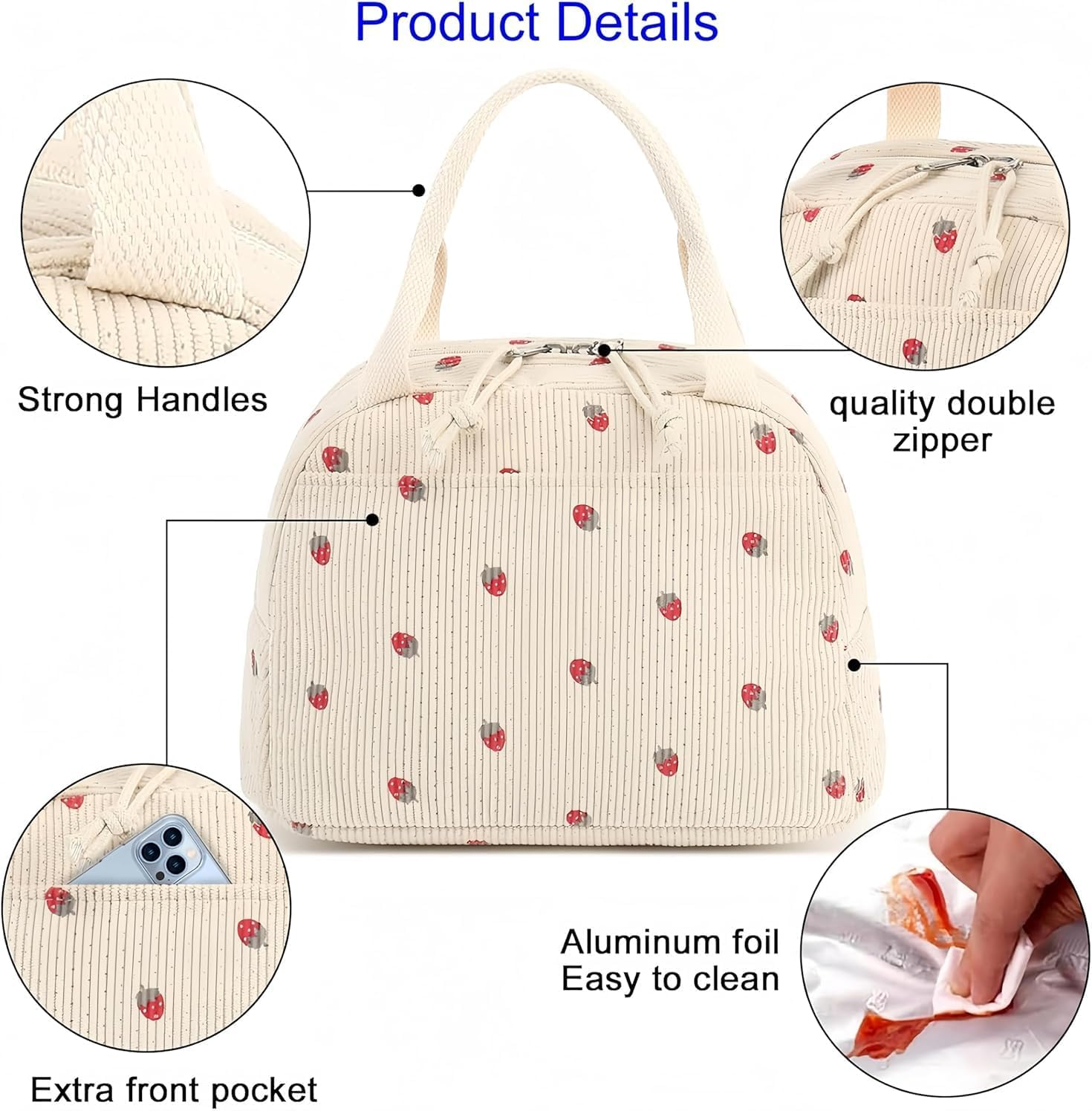 1Pcs Lunch Bag ，Reusable Lunch Box for Travel Work Picnic image number 2