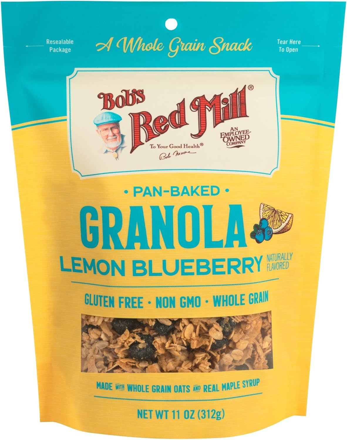 Bob&rsquo;S Red Mill Lemon Blueberry Homestyle Granola, 11 Ounce Bag (Pack of 1), Certified Gluten Free, Non-Gmo, Whole Grain