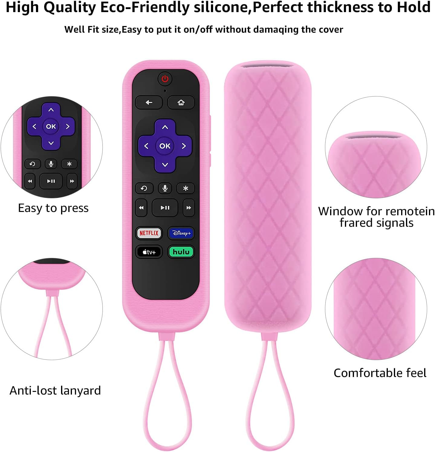 [3Pack] Roku Remote Case Cover Compatible with Tcl/Hisense Roku TV |Sharp Roku TV | Roku Express 4K+，Glow in the Dark Makes It Easy to Find image number 2