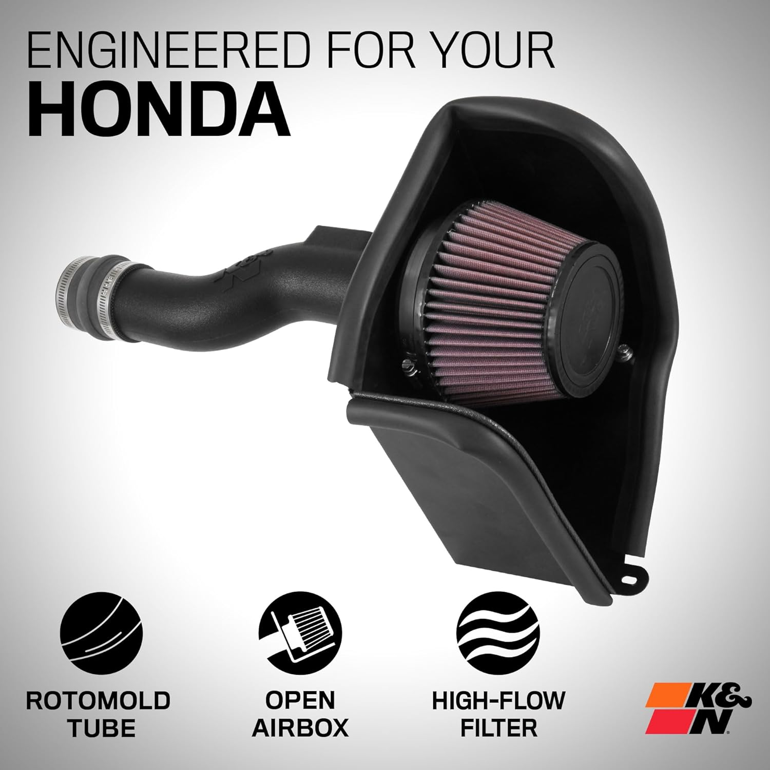 K&N 63-3516 63 Series Aircharger Performance Air Intake System Kit for 2021 Honda Civic 1.5L L4 Gas image number 1