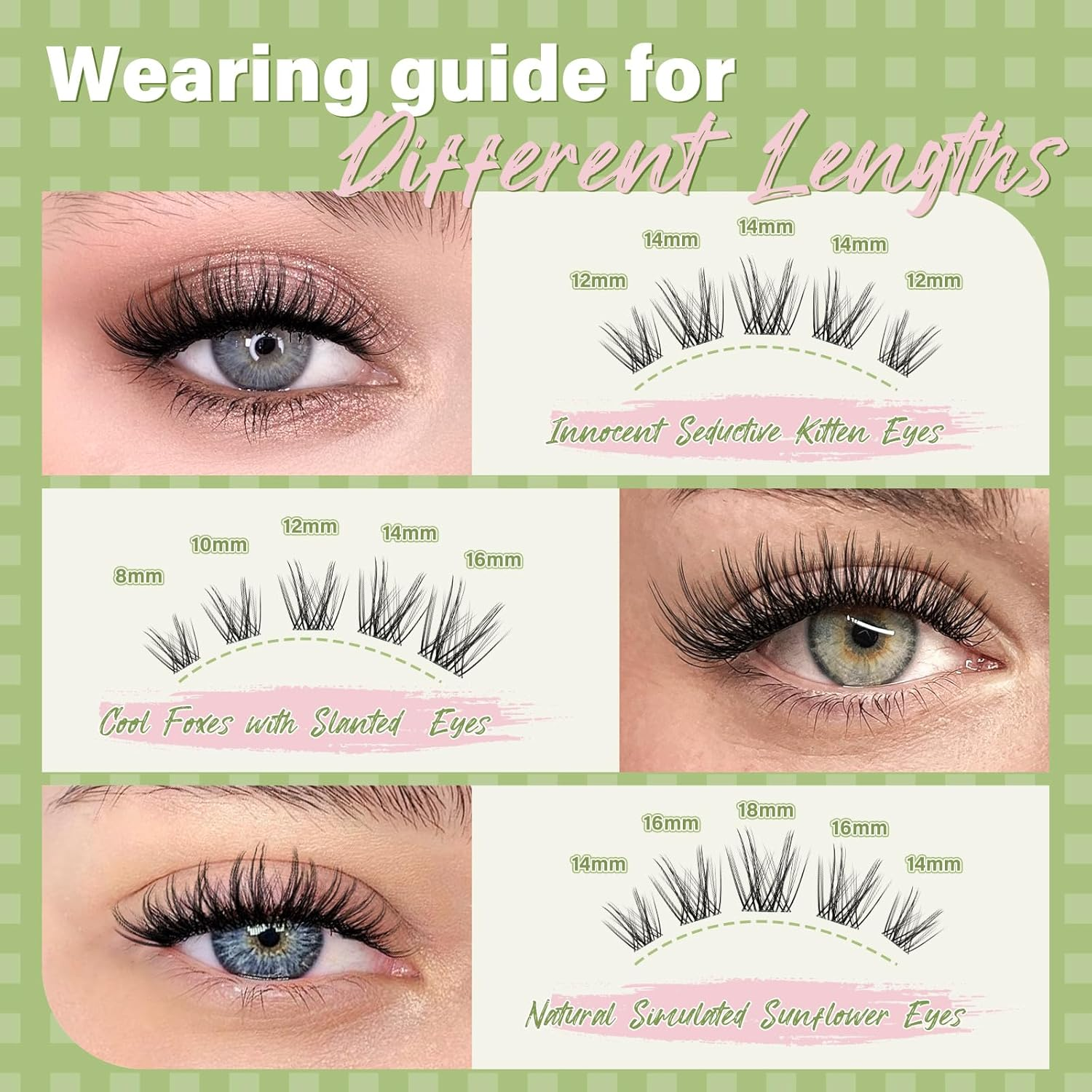 Lash Extension Kit KEYYOU Lash Clusters Wispy Natural Individual Bond Lashes D Curl Invisible Clusters Eyelash Extension Kit with Lash Bond and Seal and Lash Applicator for Self Use(Tb01-D-8-16Mix) image number 5