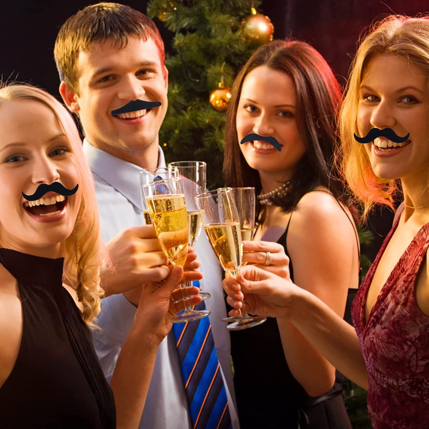 IRYNA Fake Moustache 12 Pack Black False Stick on Moustache for Adults Kids Masquerade Party Favor Costume and Performance image number 5