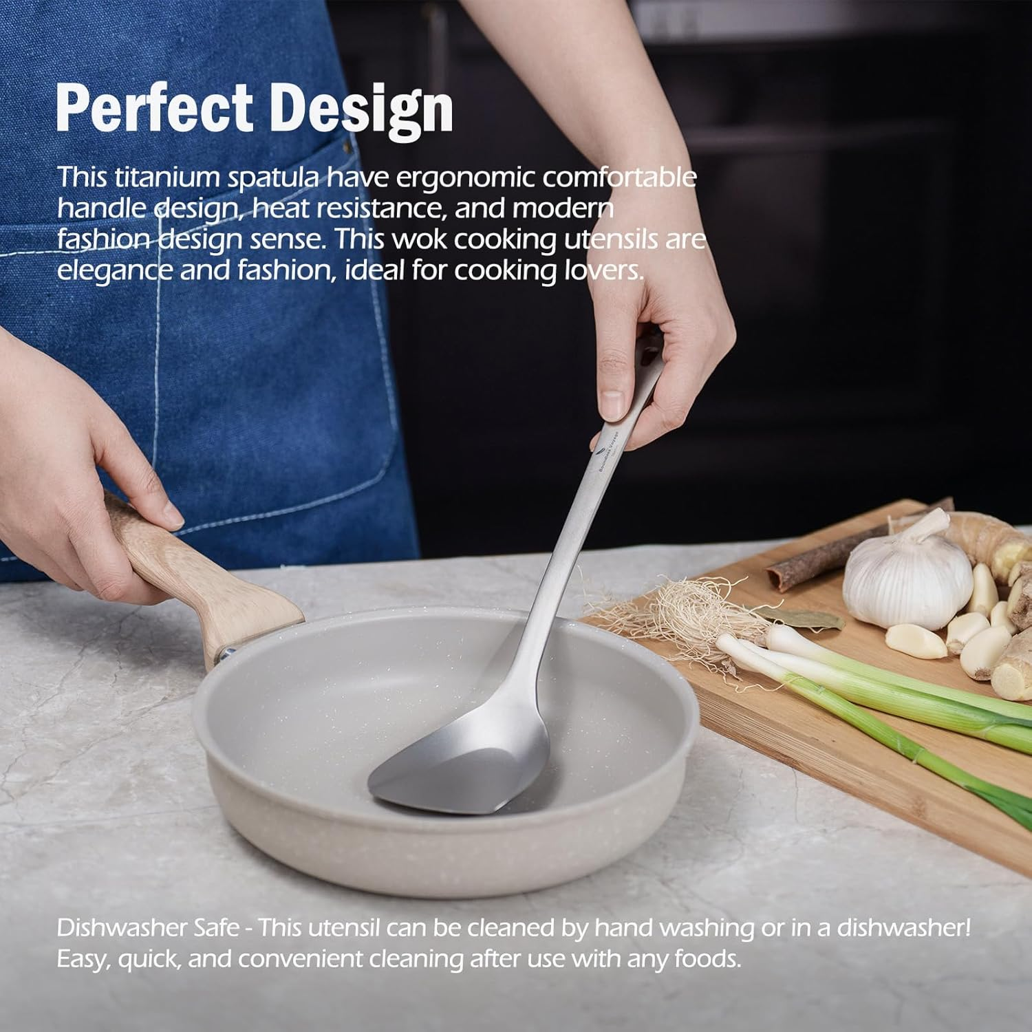 Boundless Voyage Titanium Spatula Food Turner Lightweight Food Grips Cooking Utensils for Home Outdoor Kitchen (Ti1073T) image number 6