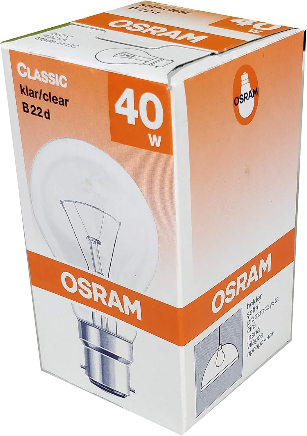 10 X 40W Incandescent Light Globes Bulbs B22 Bayonet Warm White Dimmable Clear image number 3