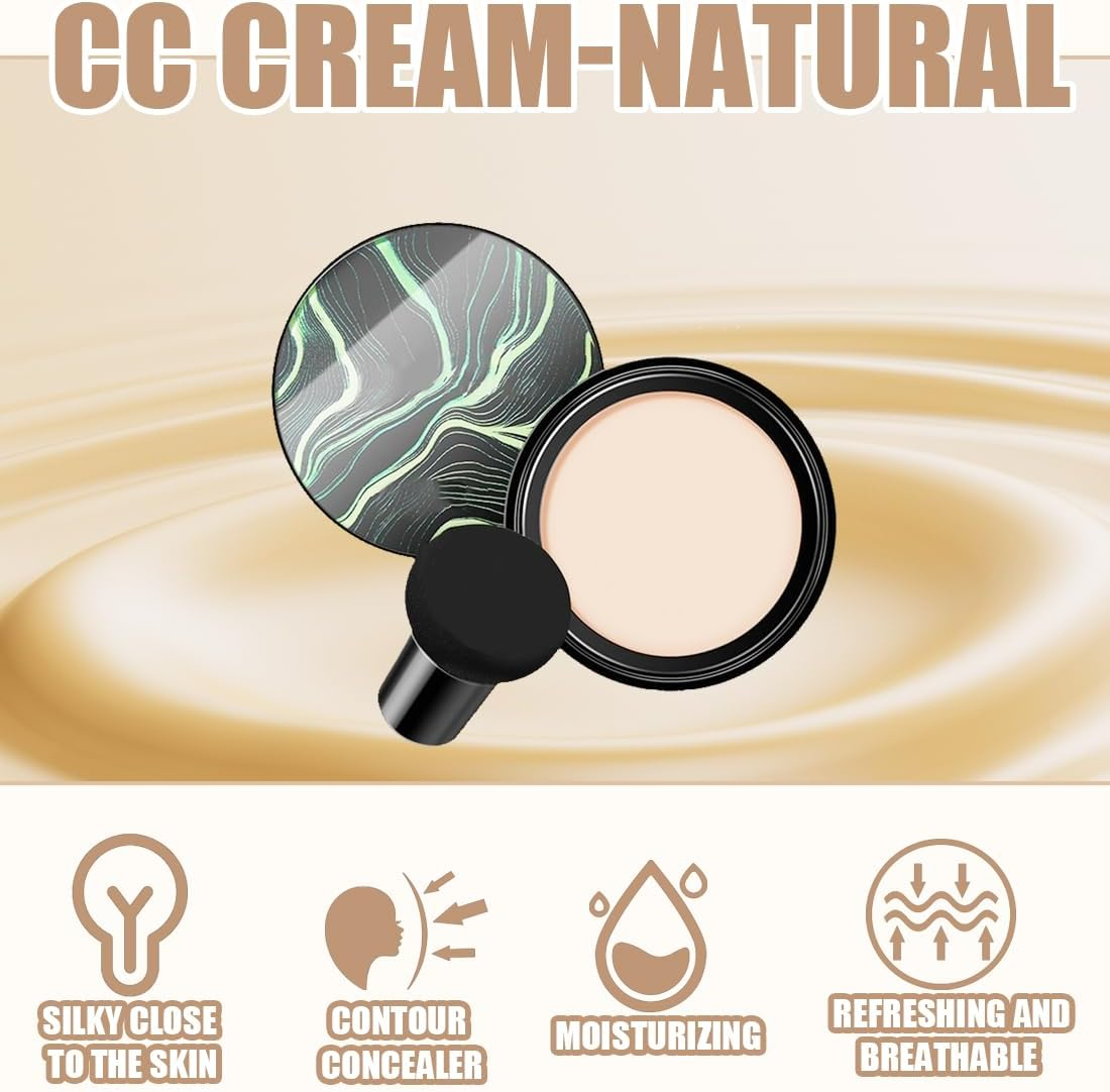 Mushroom Head Air Cushion CC Cream, Mushroom Head Air Cushion CC Cream, Cushion Foundation Concealer Make-Up, Even Skin Colour for Face and Neck, Makeup for All Skin (Natural Colours) image number 5