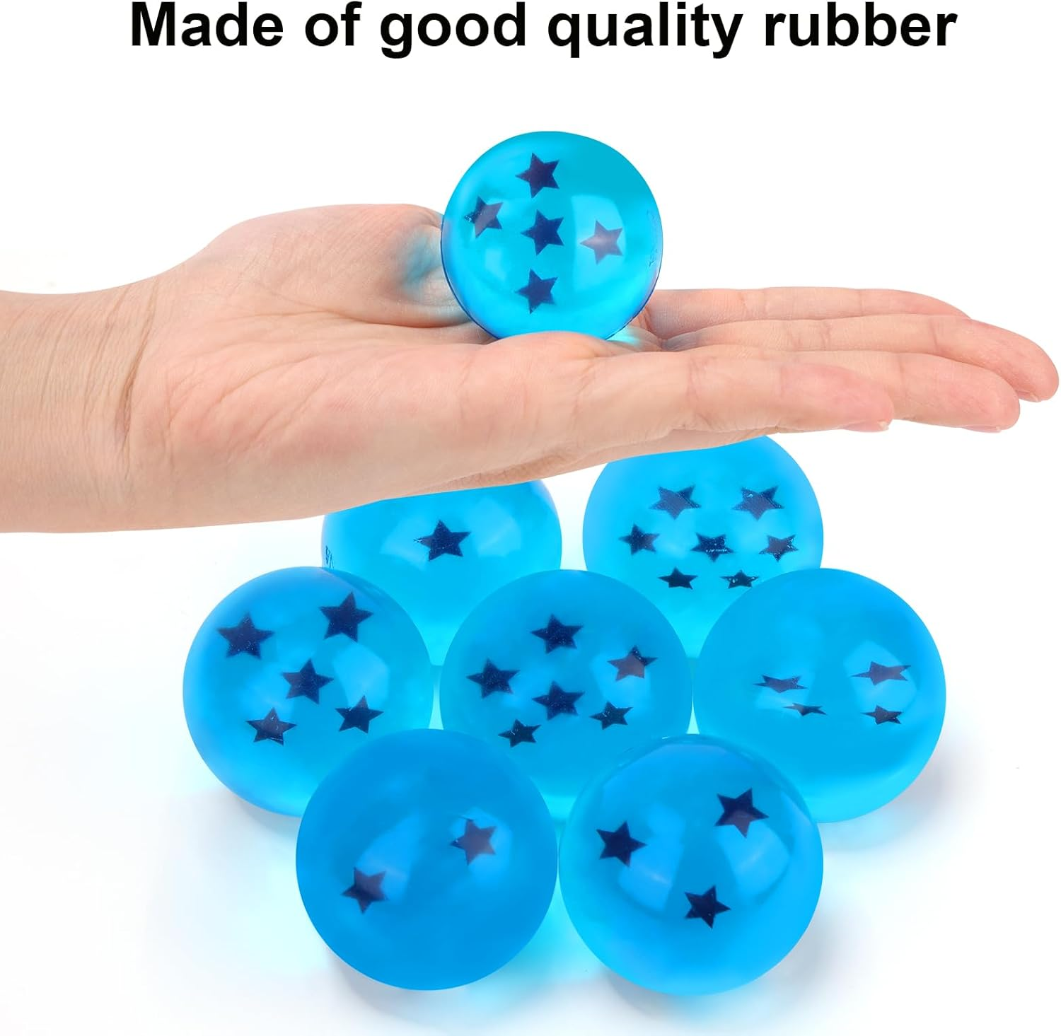 Ayfjovs 7PCS 45Mm Blue Dragon Large Bouncy Balls, Dragon 7 Stars Balls, DBZ Gift Set Birthday Party Game Balls image number 6
