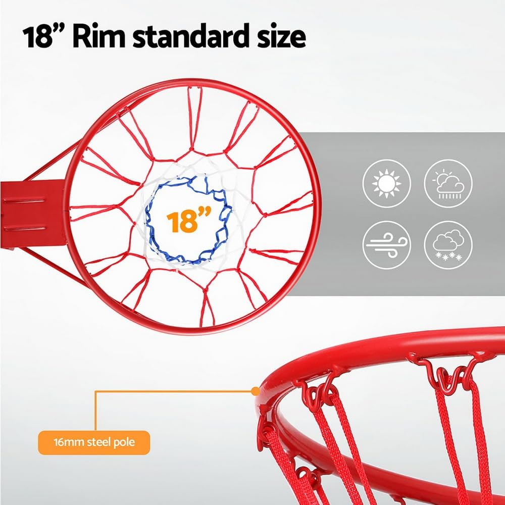 Everfit Basketball Ring Hoop Rim Goal Net 45CM Wall Mounted Outdoor Hanging