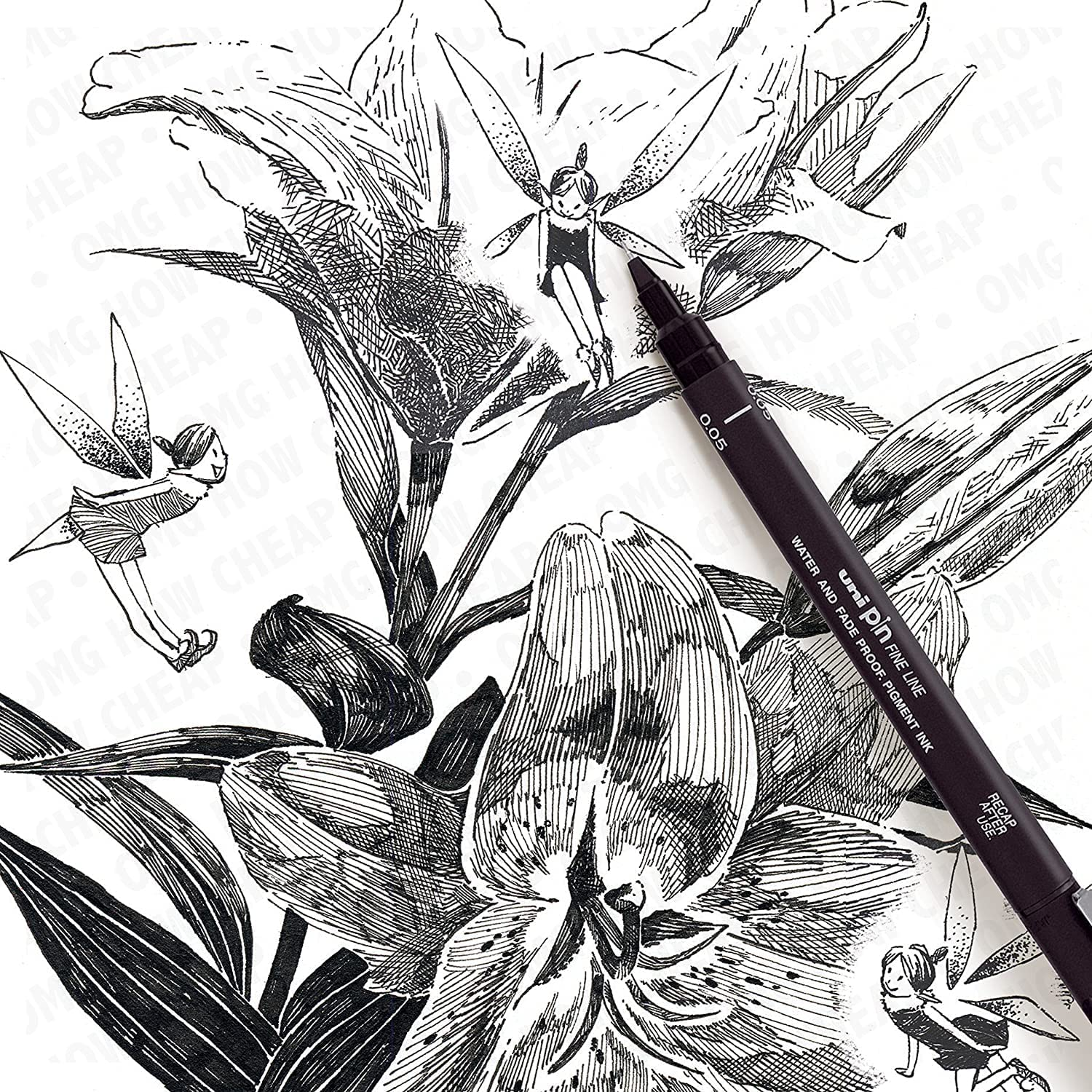 Uni-Ball PIN Fineliners | Fine Tipped Writing Pens | Water & Fade Resistant Ink | Ideal for Sketching, Scrapbooking, Outlining, Art, Technical Drawing | in Gift Box (Pack of 6, 0.1Mm)