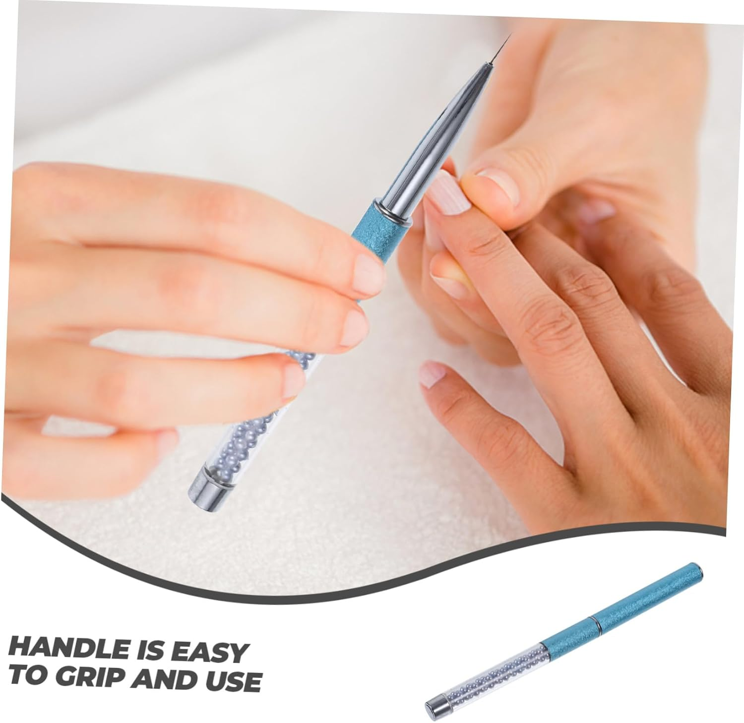 IWOWHERO Manicure Brush Professional Nail Art Pen for Salon Home Blue Nail Art Tool image number 5